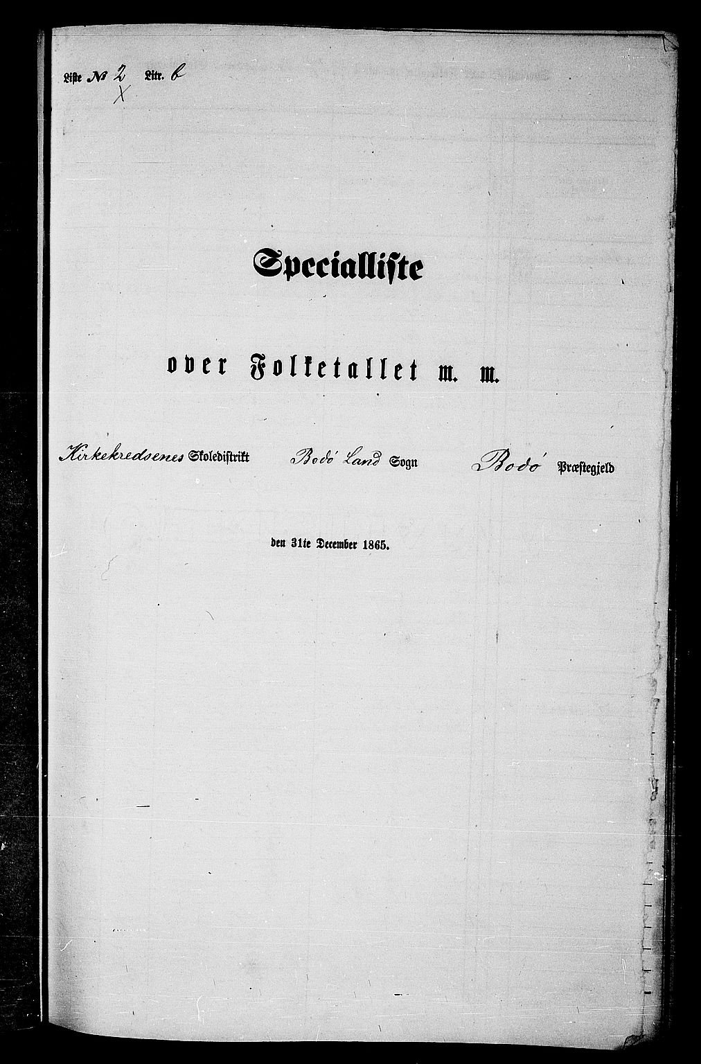 RA, Folketelling 1865 for 1843L Bodø prestegjeld, Bodø landsokn, 1865, s. 45