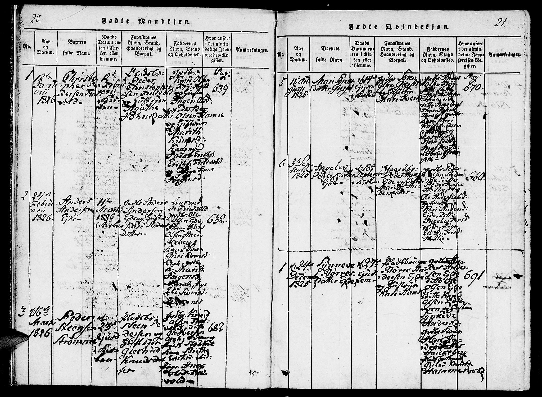 Ministerialprotokoller, klokkerbøker og fødselsregistre - Møre og Romsdal, SAT/A-1454/542/L0551: Ministerialbok nr. 542A01, 1818-1853, s. 20-21