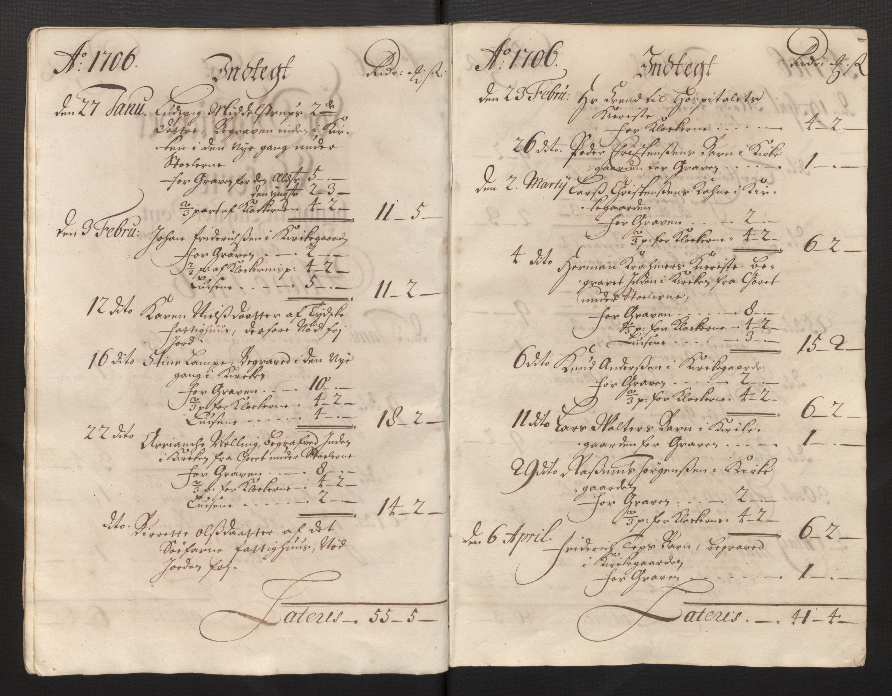 Stiftamtmannen i Bergen, AV/SAB-A-100006/F/Fb/Fbb/0001 / Lnr. 1737 - Domkirken: Rekneskapar, 1706-1721