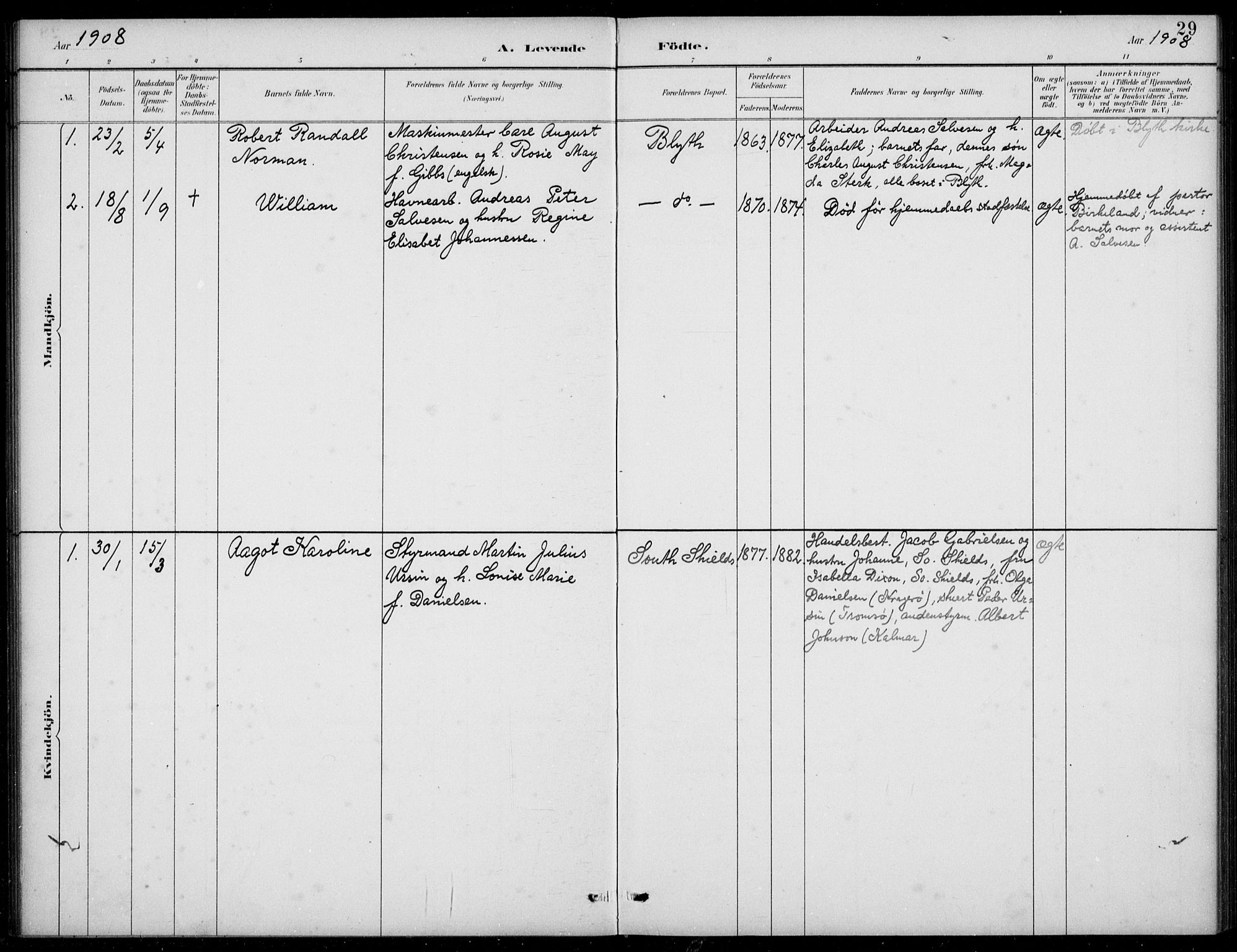 Den norske sjømannsmisjon i utlandet/Tyne-havnene (North Shields og New Castle), AV/SAB-SAB/PA-0101/H/Ha/L0002: Ministerialbok nr. A 2, 1883-1938, s. 29