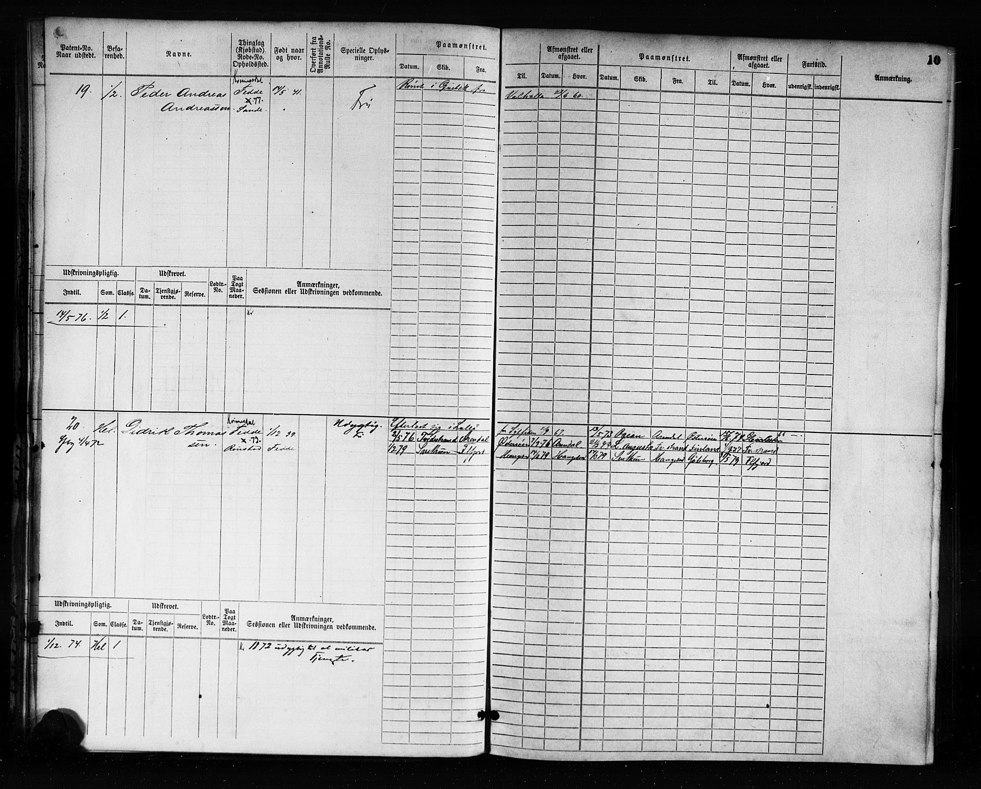 Flekkefjord mønstringskrets, AV/SAK-2031-0018/F/Fb/L0001: Hovedrulle nr 1-764, N-4, 1868-1900, s. 11