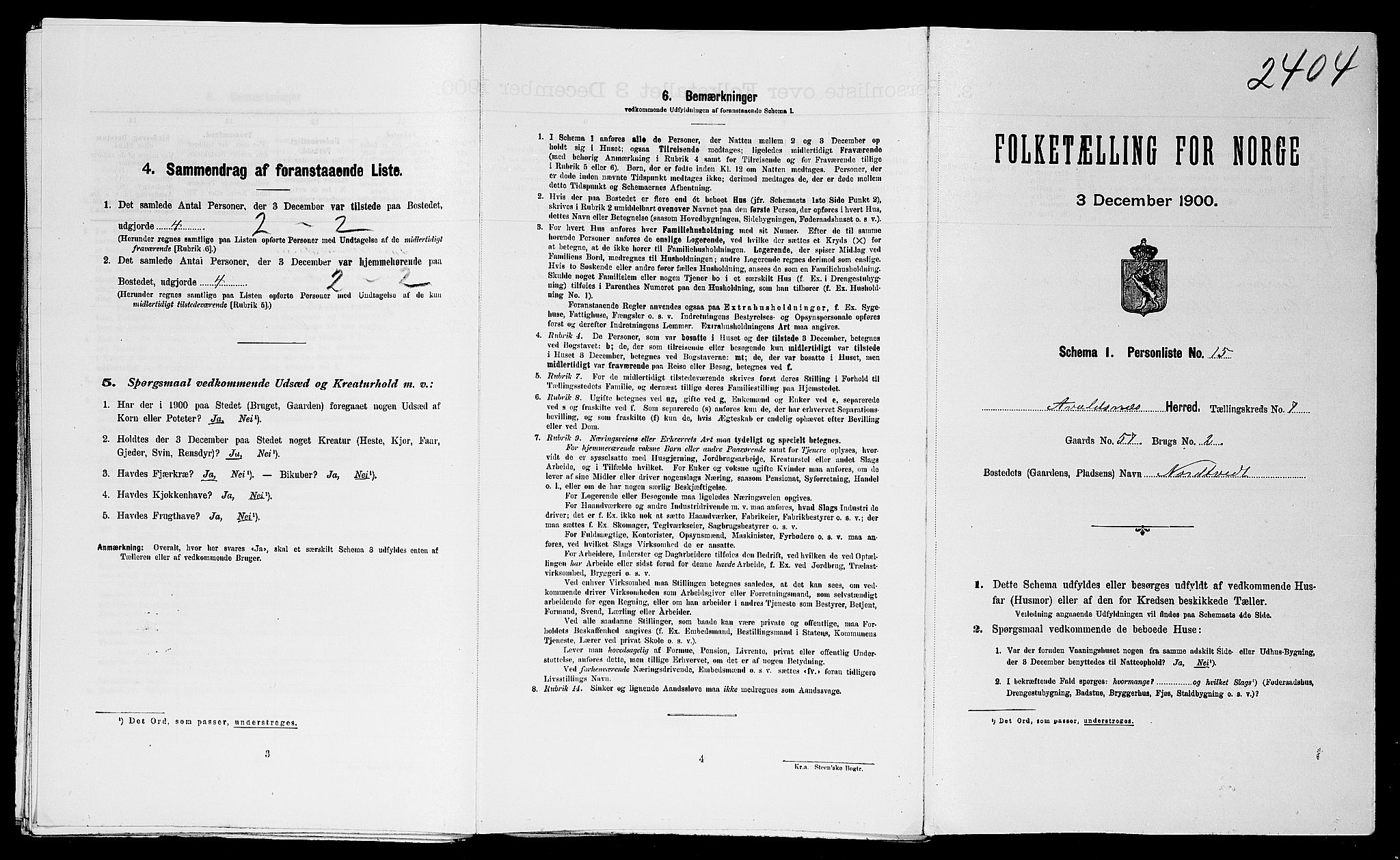 SAST, Folketelling 1900 for 1147 Avaldsnes herred, 1900, s. 1504