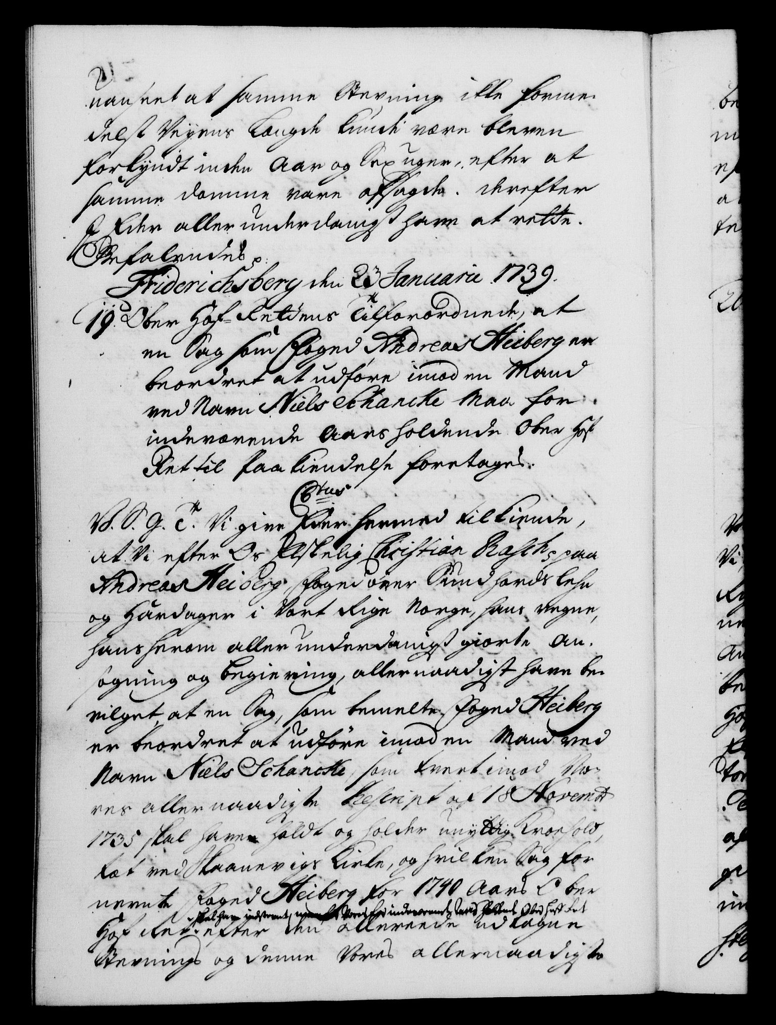 Danske Kanselli 1572-1799, AV/RA-EA-3023/F/Fc/Fca/Fcab/L0028: Norske tegnelser, 1738-1740, s. 216b