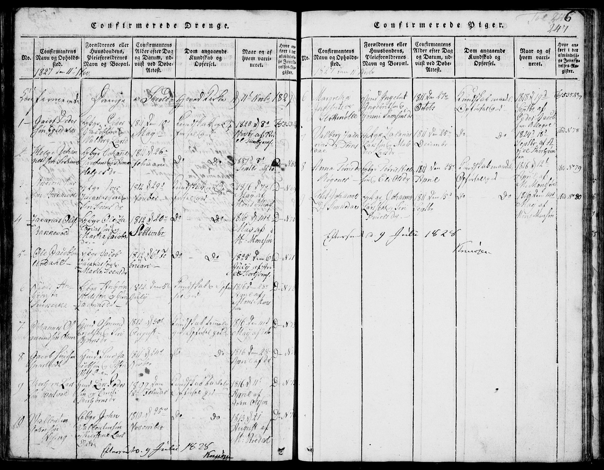 Skjold sokneprestkontor, AV/SAST-A-101847/H/Ha/Hab/L0002: Klokkerbok nr. B 2 /2, 1815-1830, s. 247