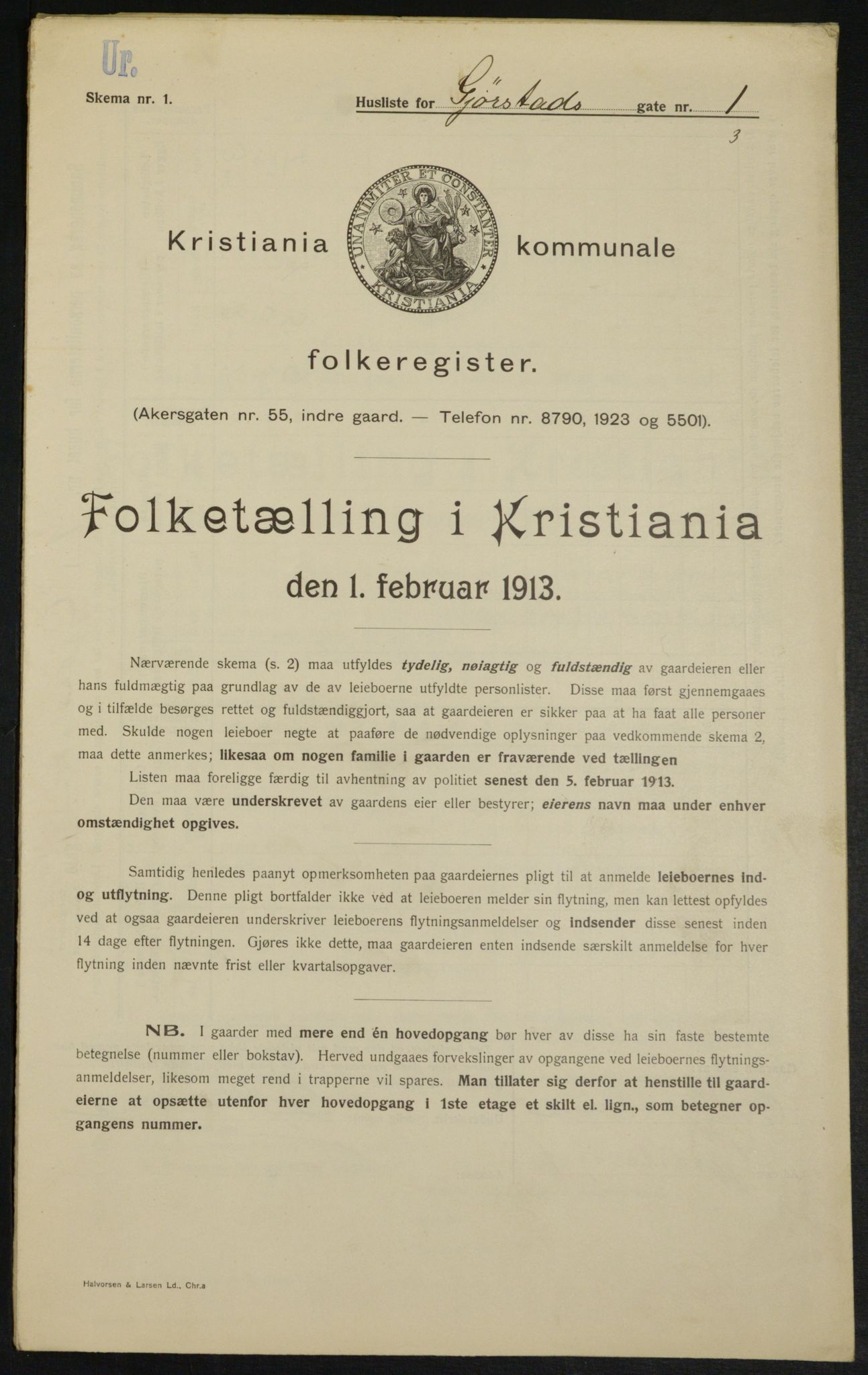 OBA, Kommunal folketelling 1.2.1913 for Kristiania, 1913, s. 29389