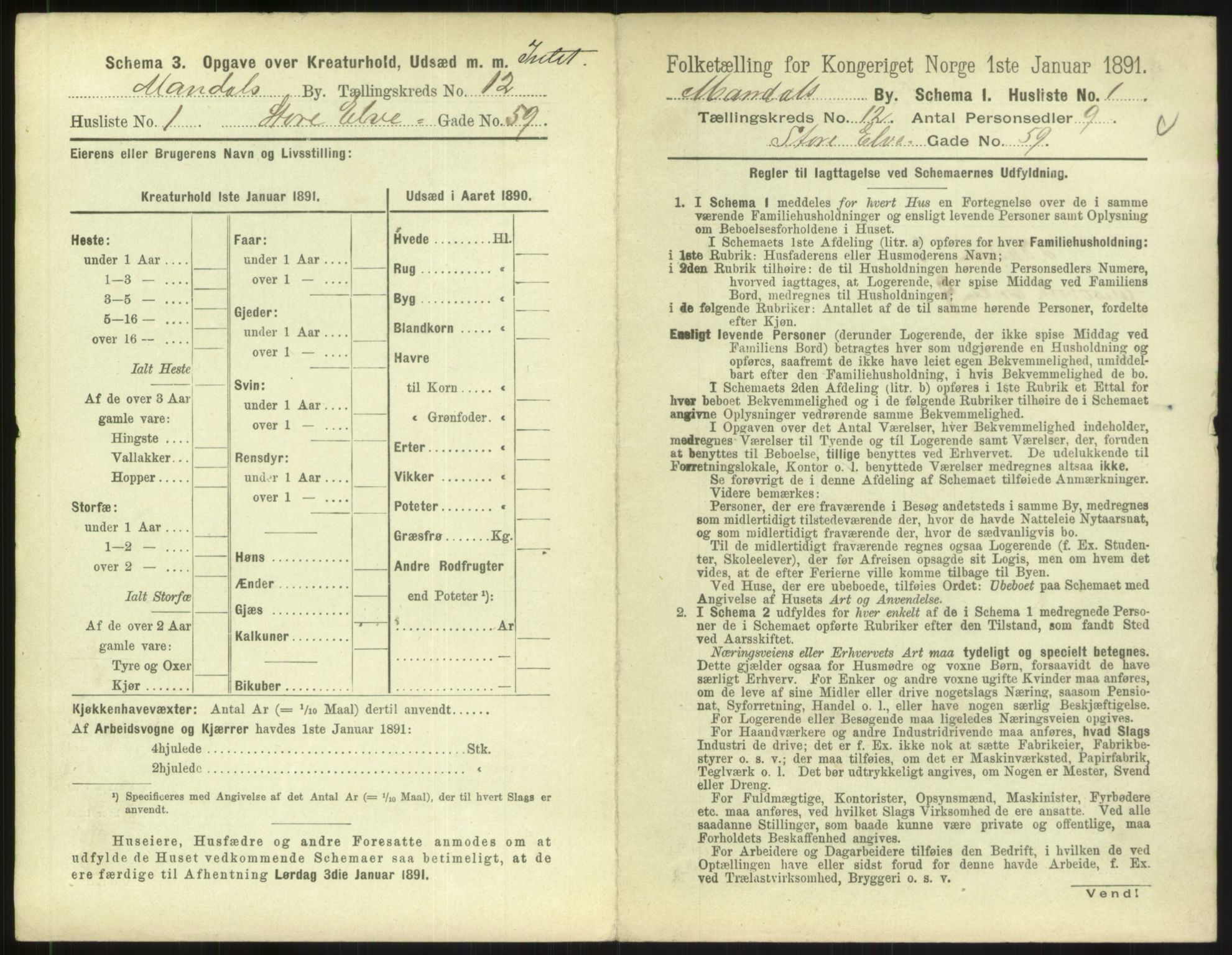 RA, Folketelling 1891 for 1002 Mandal ladested, 1891, s. 557