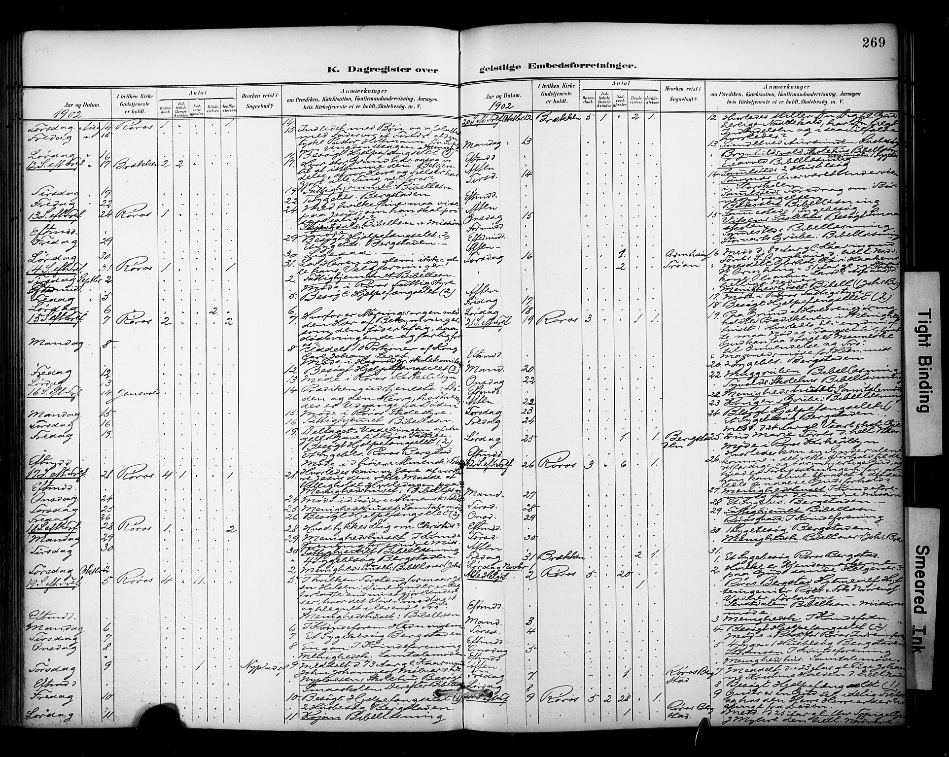 Ministerialprotokoller, klokkerbøker og fødselsregistre - Sør-Trøndelag, SAT/A-1456/681/L0936: Ministerialbok nr. 681A14, 1899-1908, s. 269