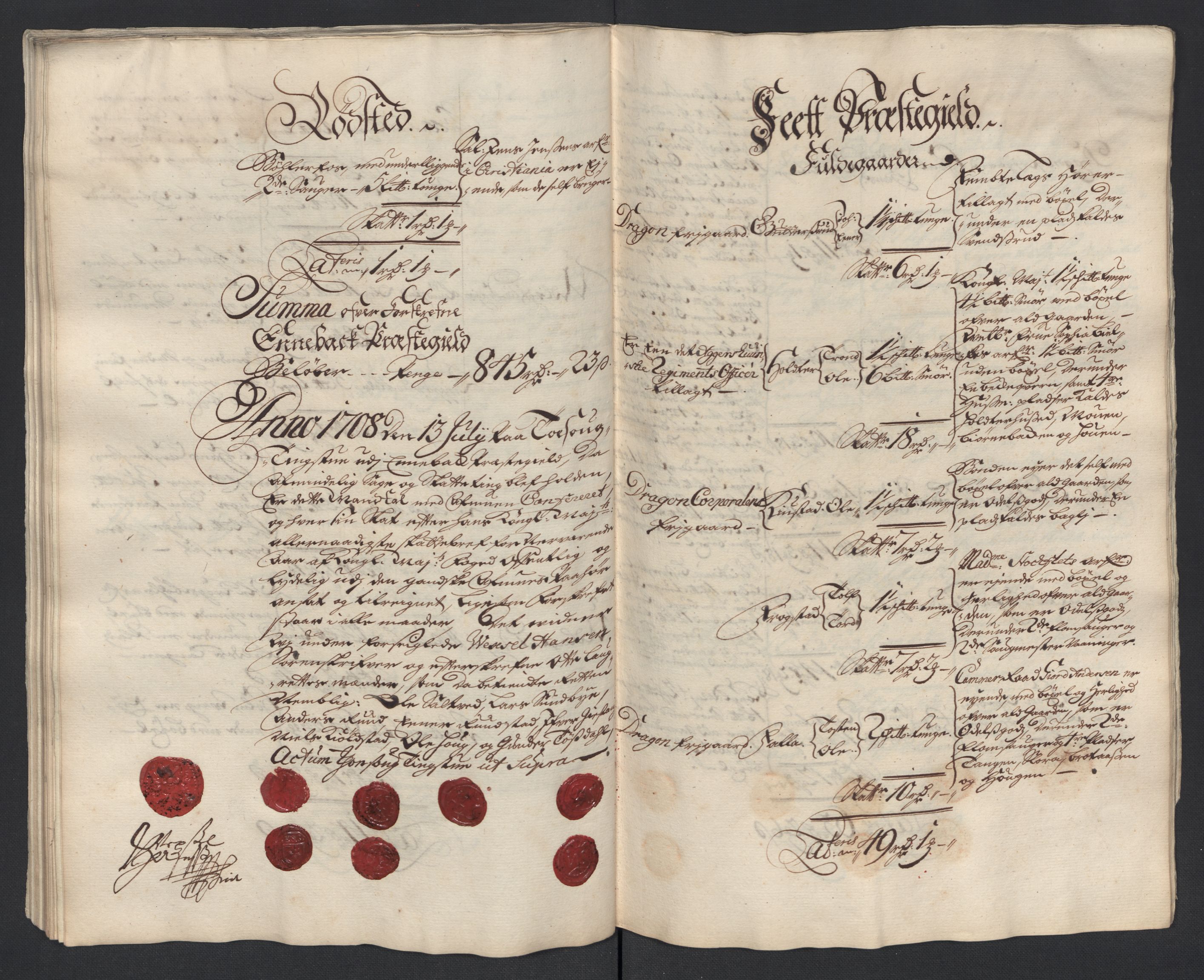 Rentekammeret inntil 1814, Reviderte regnskaper, Fogderegnskap, AV/RA-EA-4092/R11/L0591: Fogderegnskap Nedre Romerike, 1708-1709, s. 85