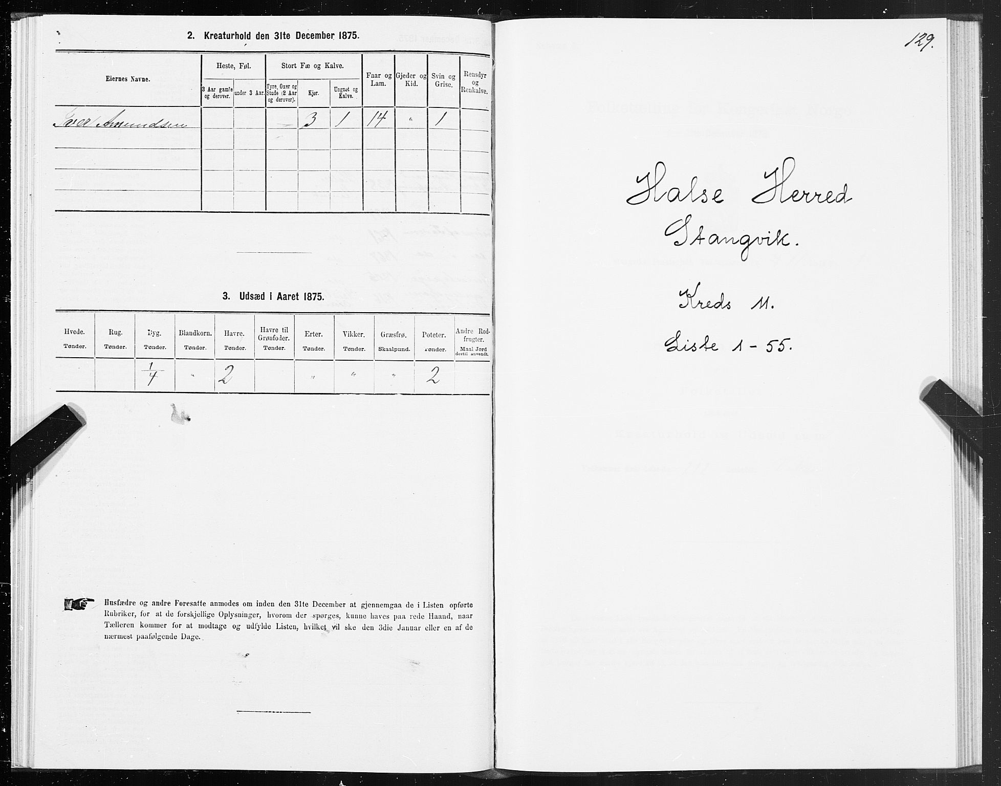 SAT, Folketelling 1875 for 1564P Stangvik prestegjeld, 1875, s. 5129