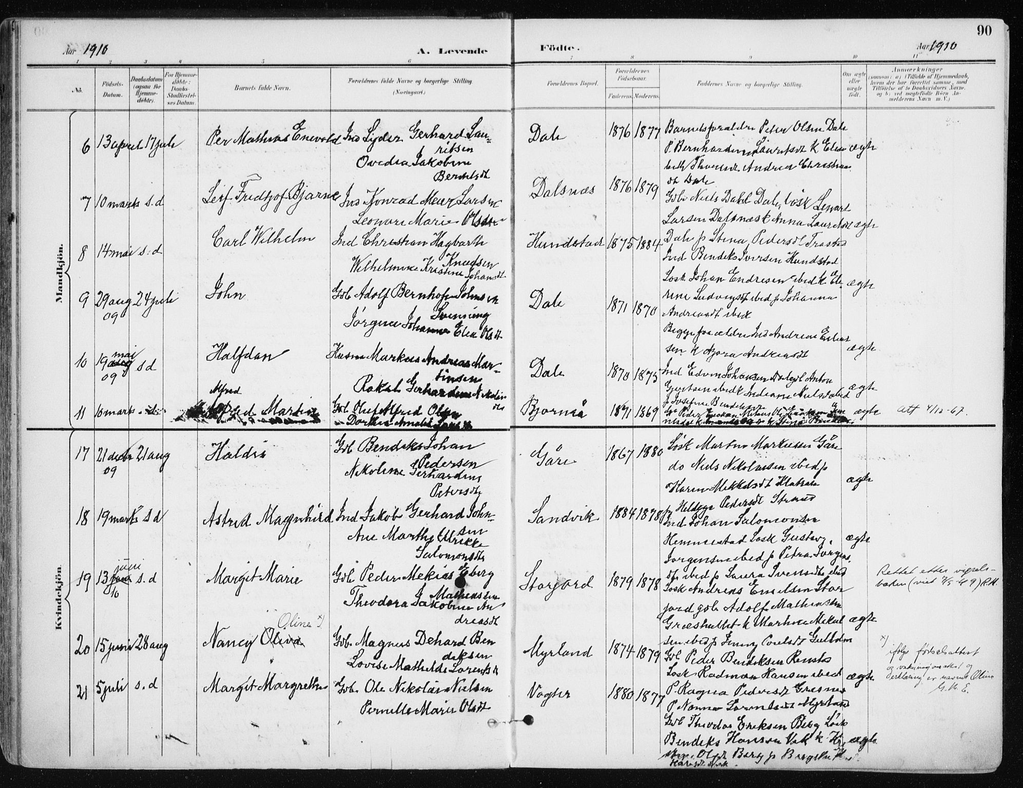 Kvæfjord sokneprestkontor, AV/SATØ-S-1323/G/Ga/Gaa/L0006kirke: Ministerialbok nr. 6, 1895-1914, s. 90