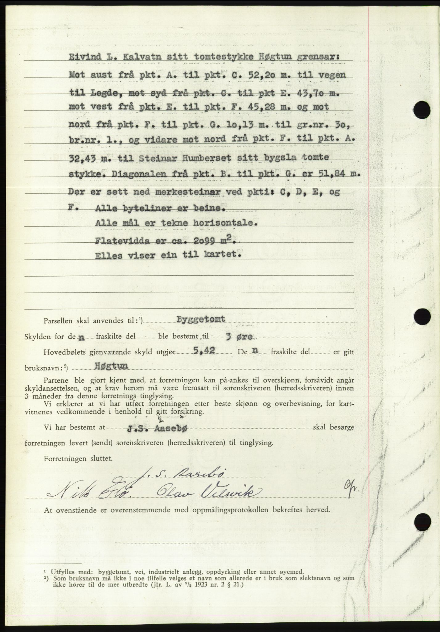 Søre Sunnmøre sorenskriveri, AV/SAT-A-4122/1/2/2C/L0075: Pantebok nr. 1A, 1943-1943, Dagboknr: 547/1943