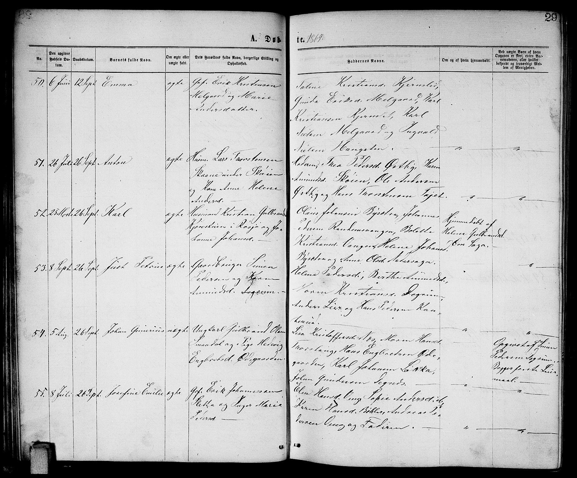 Enebakk prestekontor Kirkebøker, AV/SAO-A-10171c/G/Ga/L0005: Klokkerbok nr. I 5, 1867-1888, s. 29