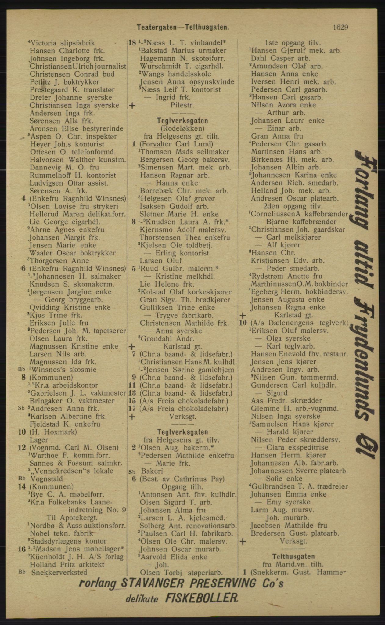 Kristiania/Oslo adressebok, PUBL/-, 1913, s. 1585