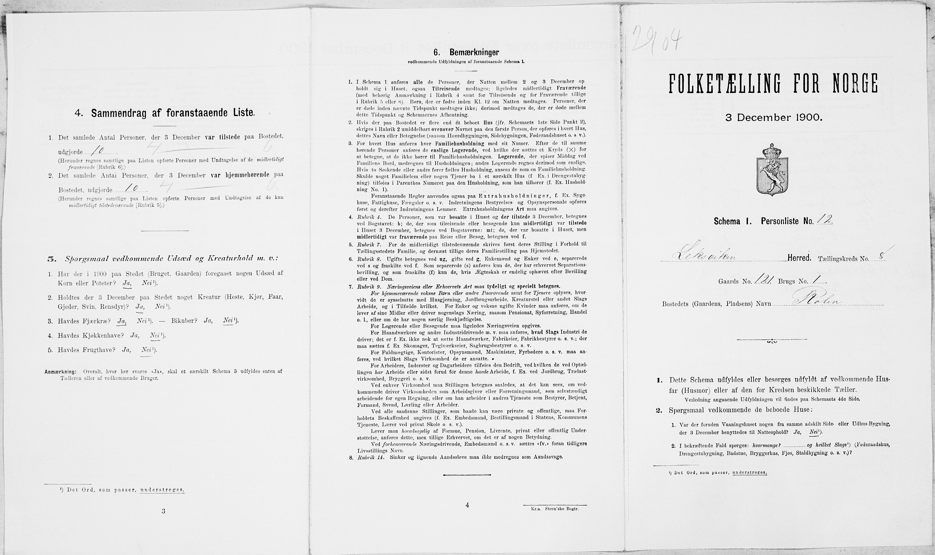 SAT, Folketelling 1900 for 1718 Leksvik herred, 1900, s. 931