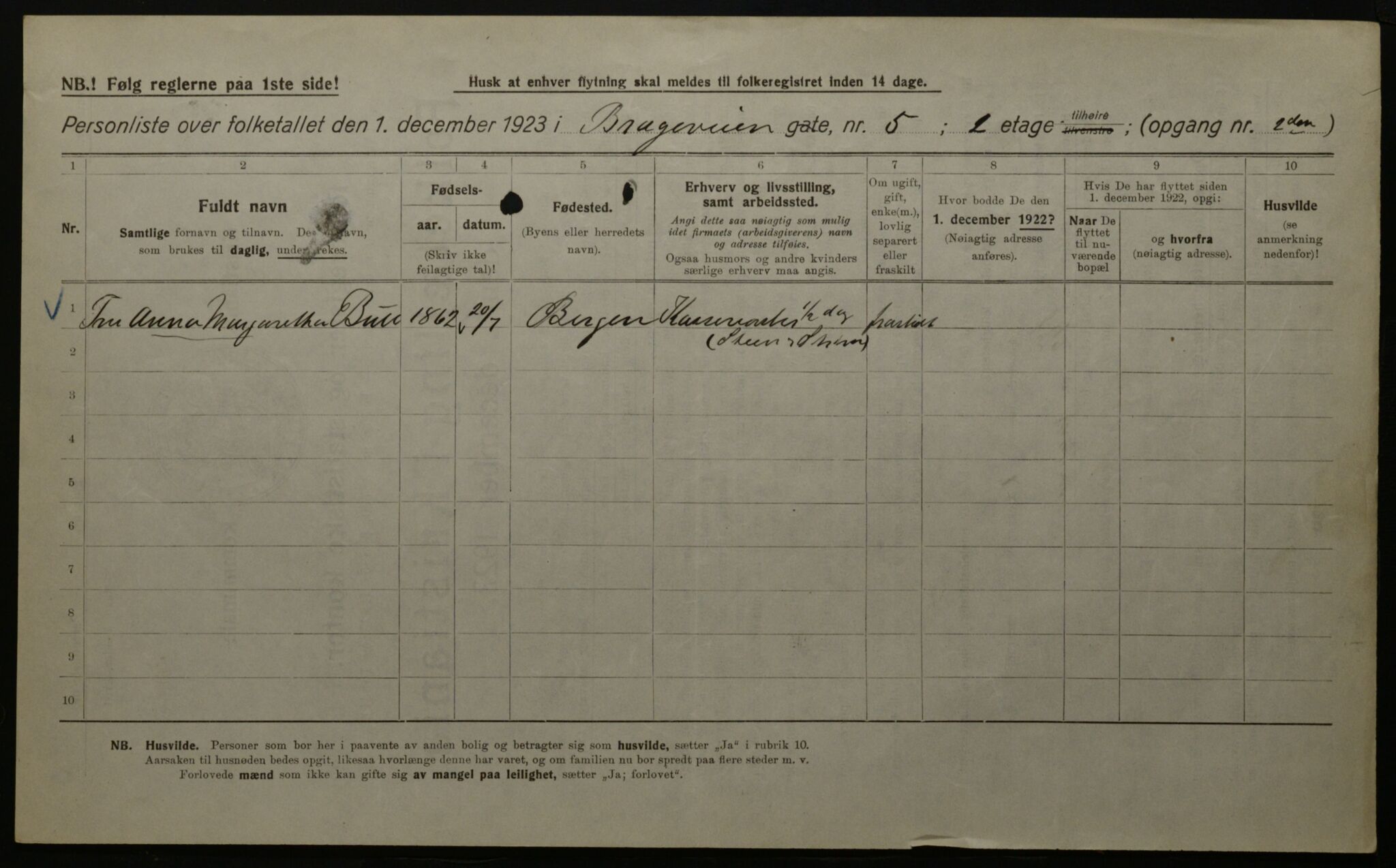 OBA, Kommunal folketelling 1.12.1923 for Kristiania, 1923, s. 9205