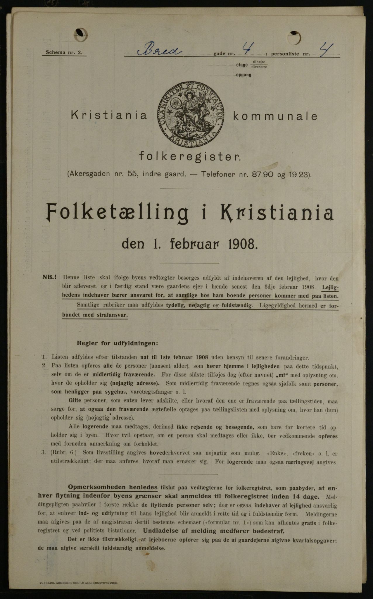 OBA, Kommunal folketelling 1.2.1908 for Kristiania kjøpstad, 1908, s. 7912