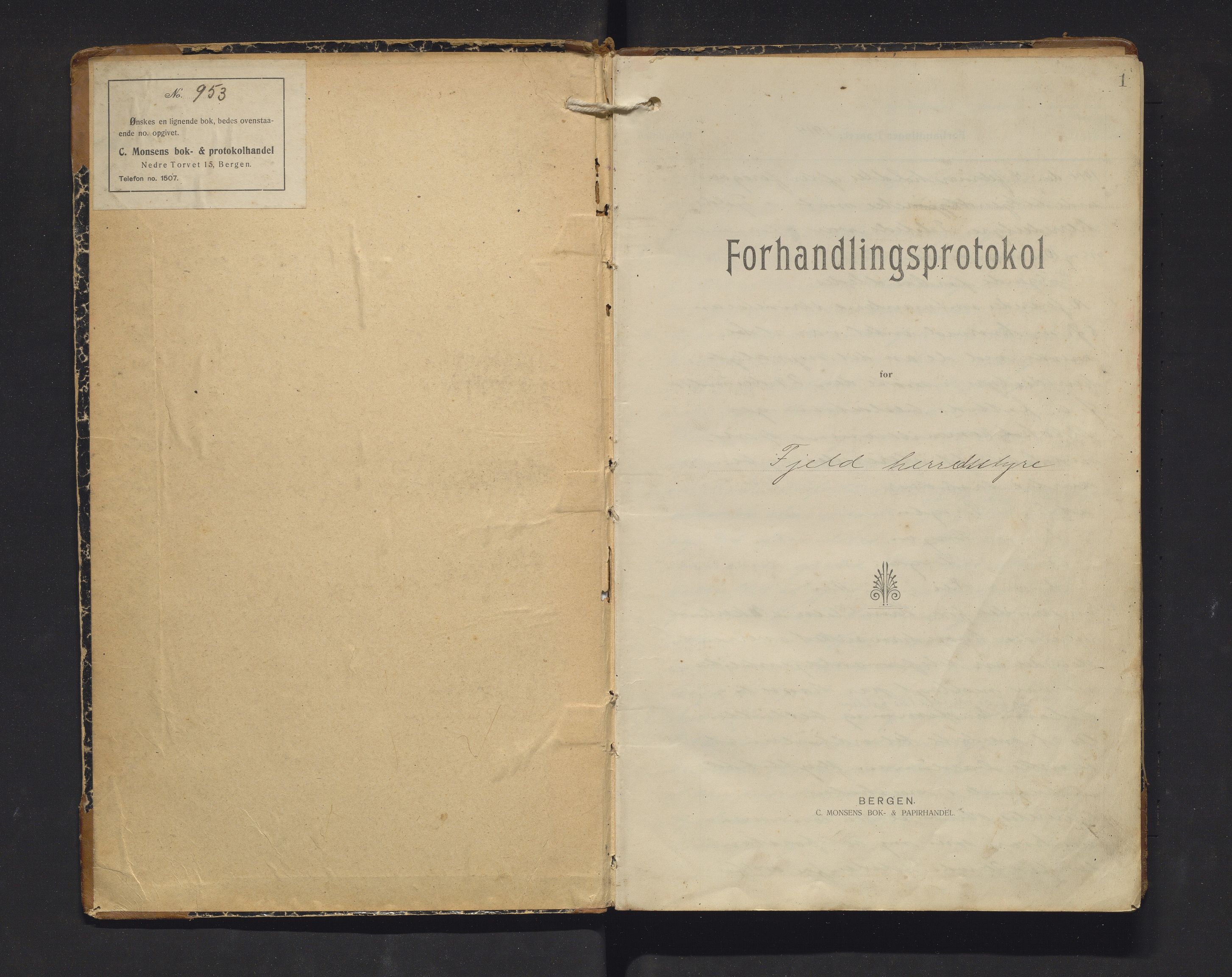 Fjell kommune. Formannskapet, IKAH/1246-021/A/Aa/L0005: Møtebok for Fjell formannskap og heradstyre, 1914-1917