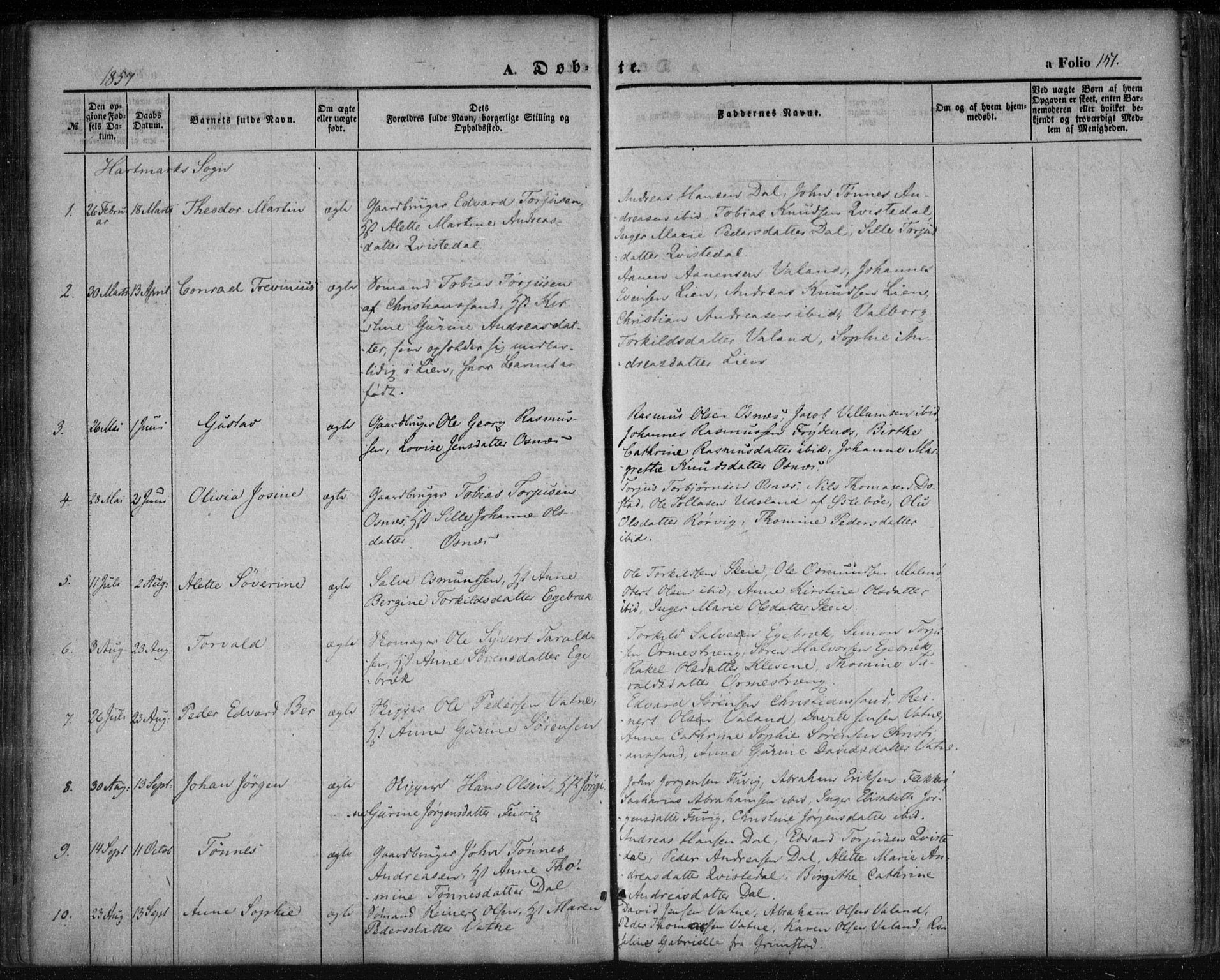 Mandal sokneprestkontor, AV/SAK-1111-0030/F/Fa/Faa/L0013: Ministerialbok nr. A 13, 1847-1859, s. 151