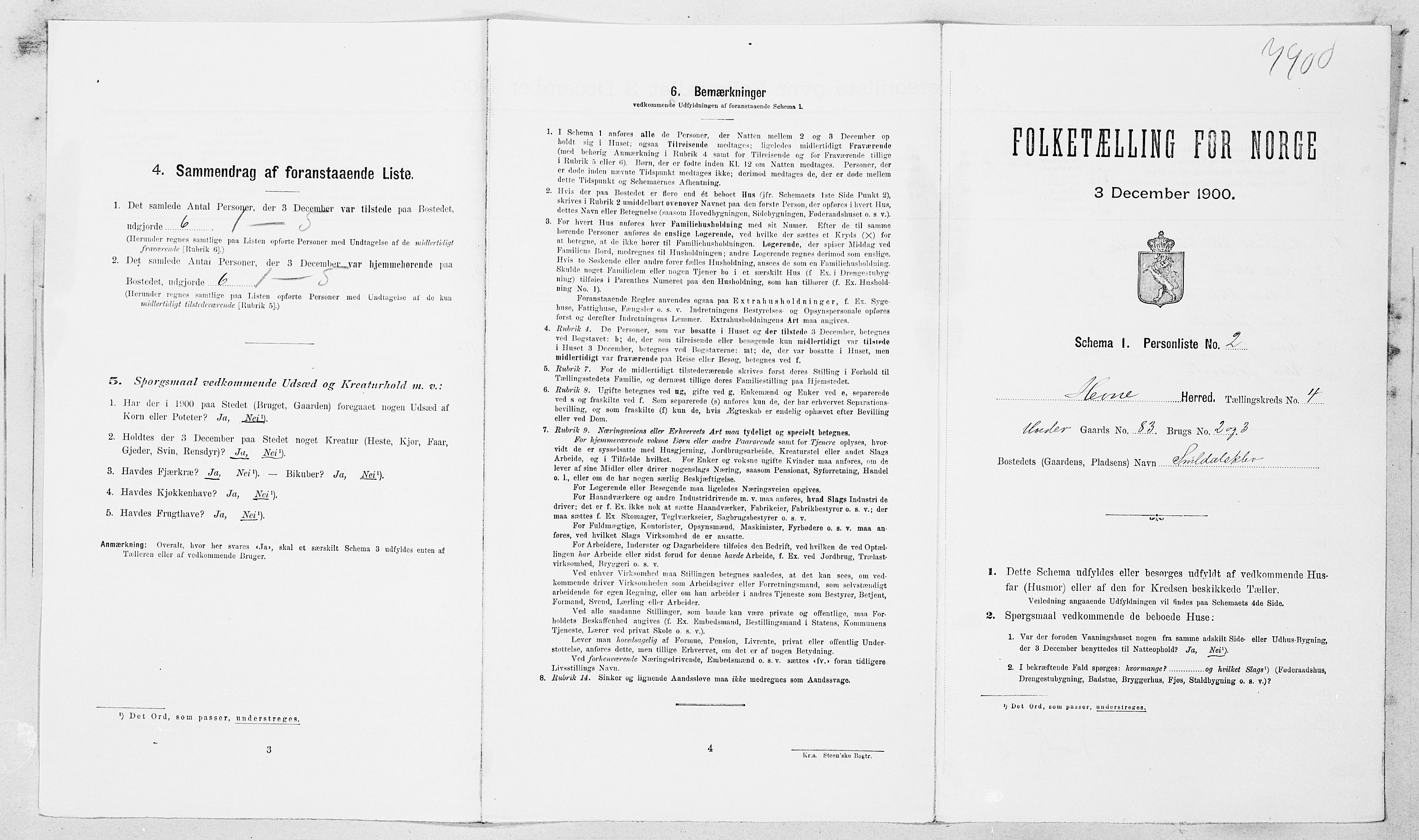 SAT, Folketelling 1900 for 1612 Hemne herred, 1900, s. 397