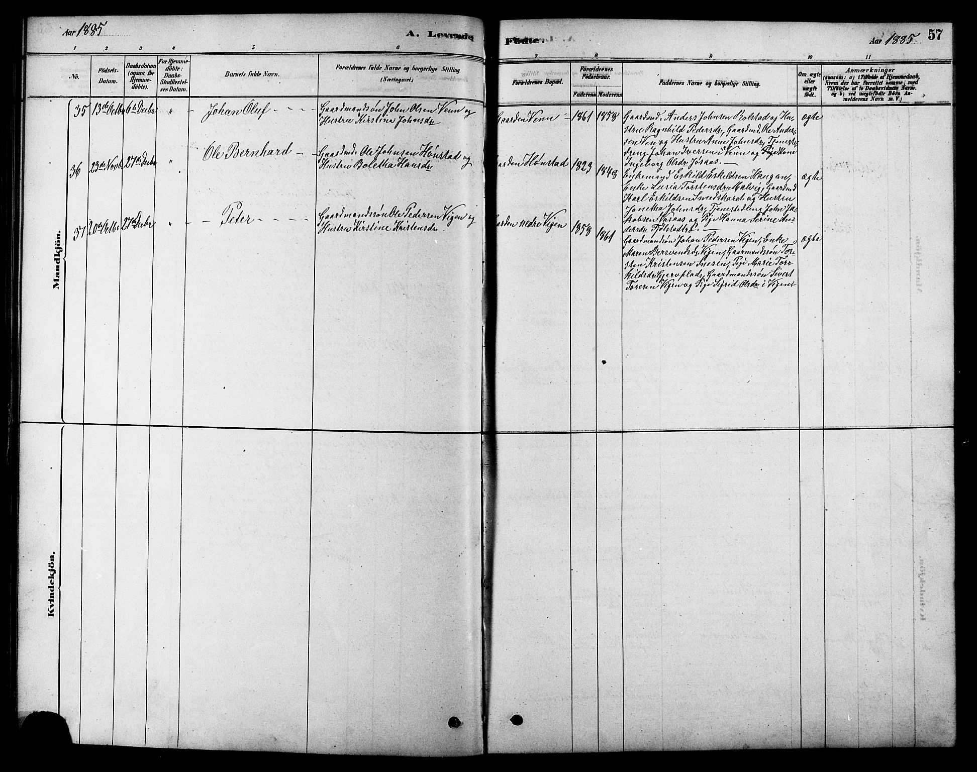 Ministerialprotokoller, klokkerbøker og fødselsregistre - Sør-Trøndelag, SAT/A-1456/616/L0423: Klokkerbok nr. 616C06, 1878-1903, s. 57