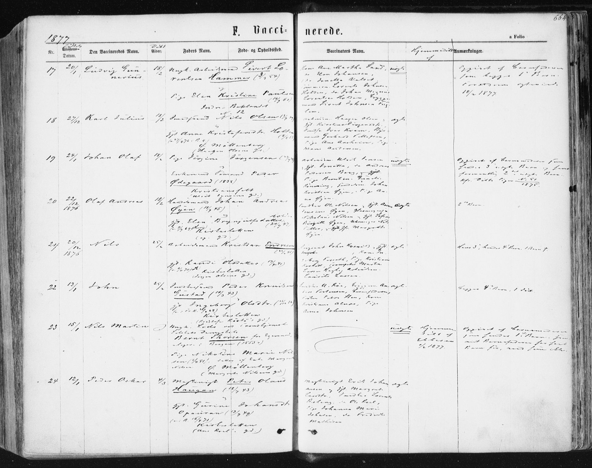 Ministerialprotokoller, klokkerbøker og fødselsregistre - Sør-Trøndelag, AV/SAT-A-1456/604/L0186: Ministerialbok nr. 604A07, 1866-1877, s. 664