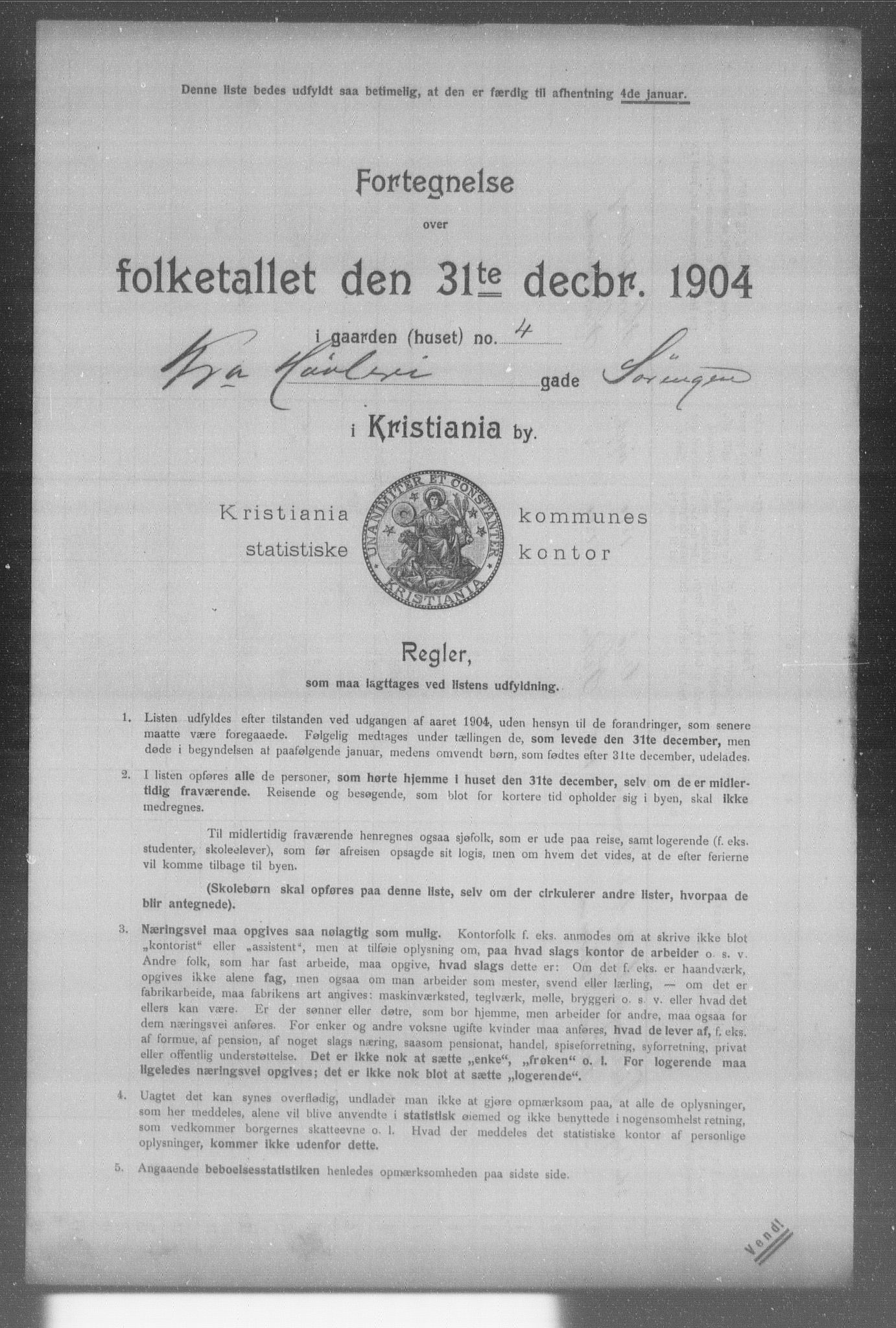 OBA, Kommunal folketelling 31.12.1904 for Kristiania kjøpstad, 1904, s. 20220