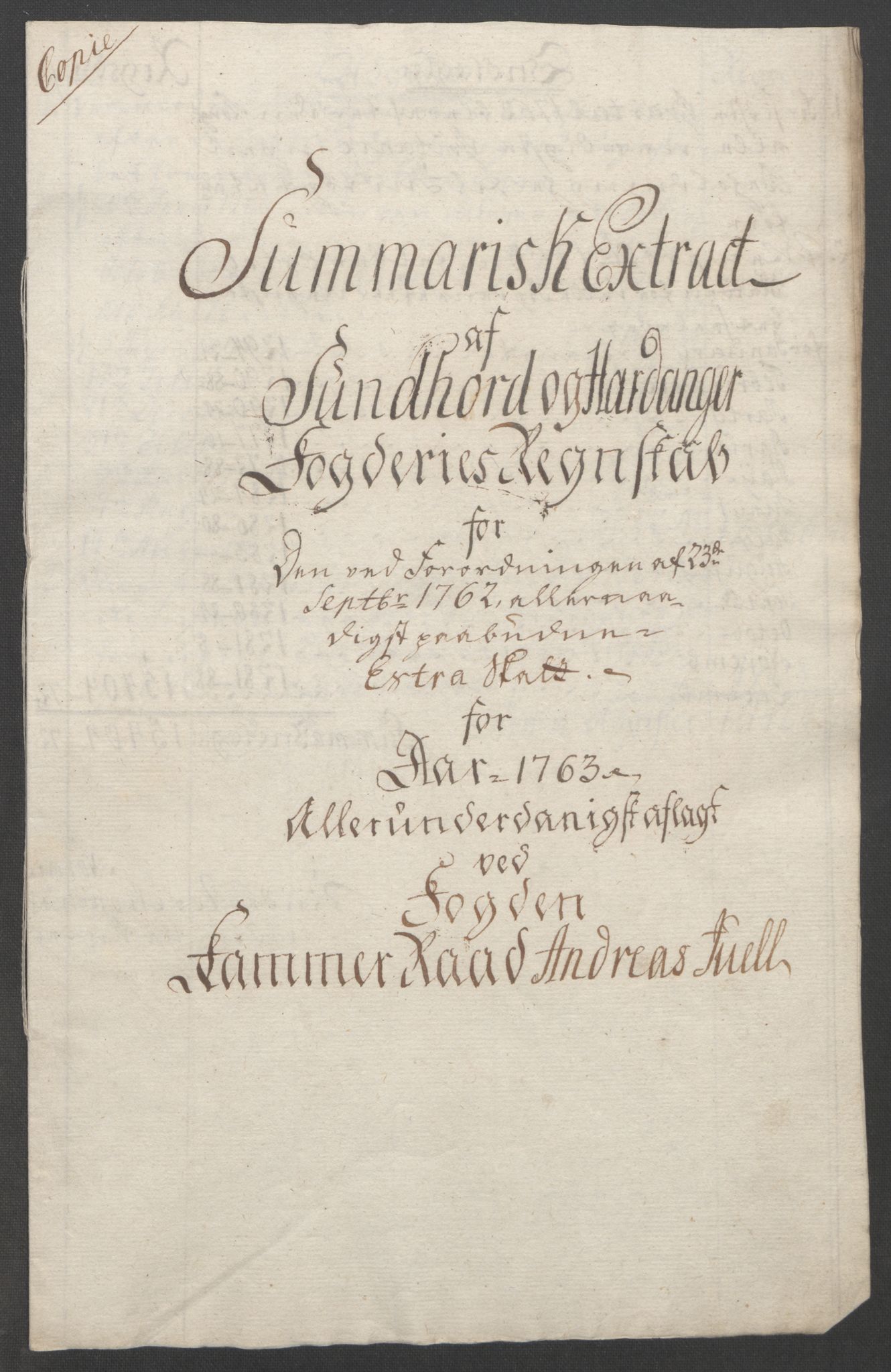 Rentekammeret inntil 1814, Reviderte regnskaper, Fogderegnskap, AV/RA-EA-4092/R48/L3136: Ekstraskatten Sunnhordland og Hardanger, 1762-1772, s. 19