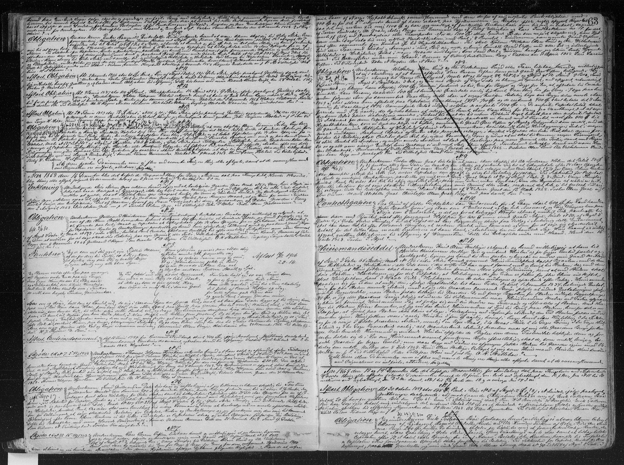 Valdres sorenskriveri, SAH/TING-016/H/Hb/Hba/L0013/0001: Pantebok nr. 13a, 1867-1871, s. 63