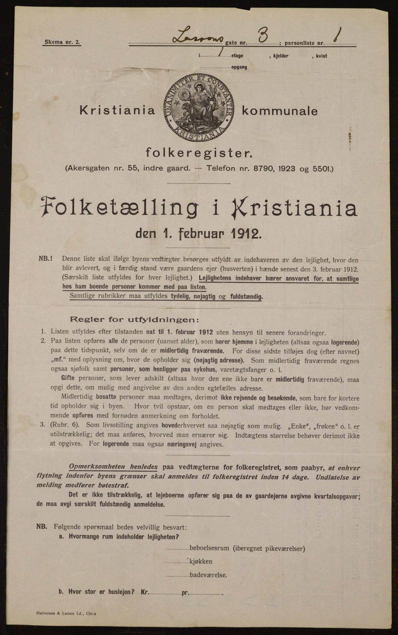 OBA, Kommunal folketelling 1.2.1912 for Kristiania, 1912, s. 57567