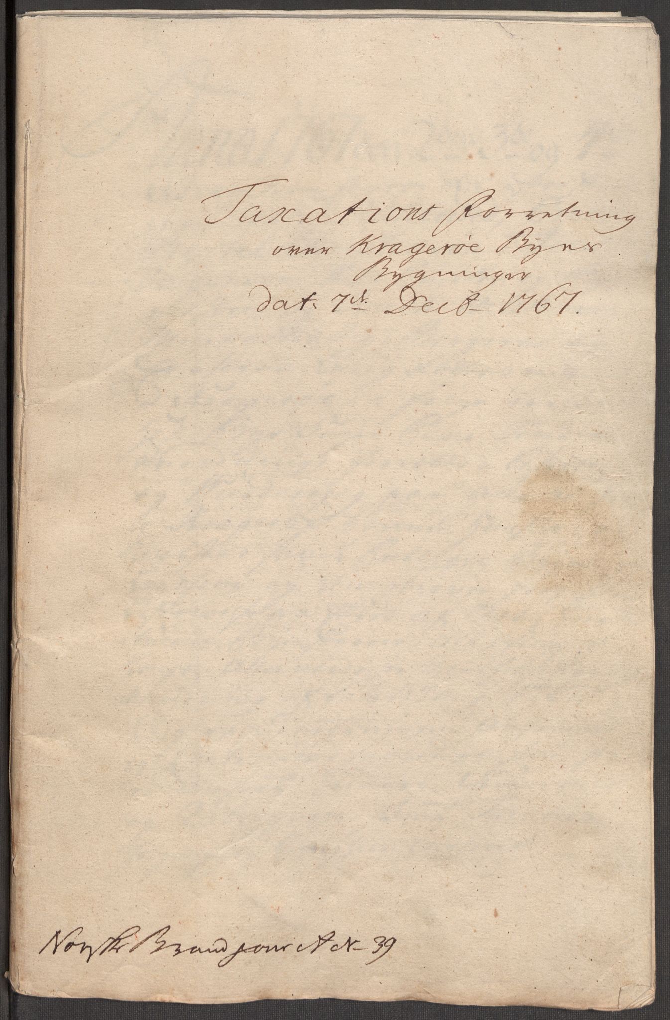 Kommersekollegiet, Brannforsikringskontoret 1767-1814, RA/EA-5458/F/Fa/L0032/0002: Kragerø / Branntakstprotokoll, 1767