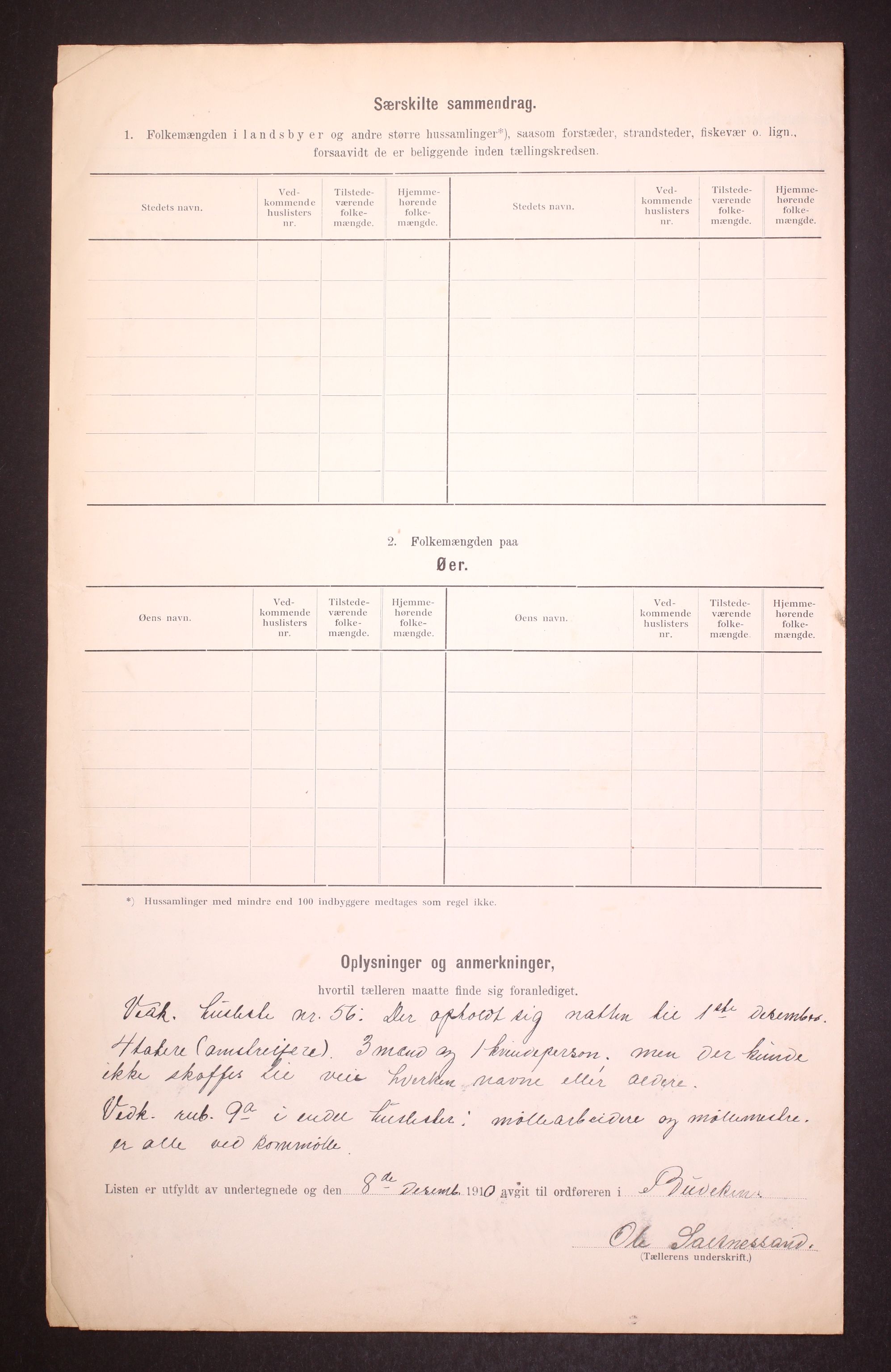 RA, Folketelling 1910 for 1656 Buvik herred, 1910, s. 5