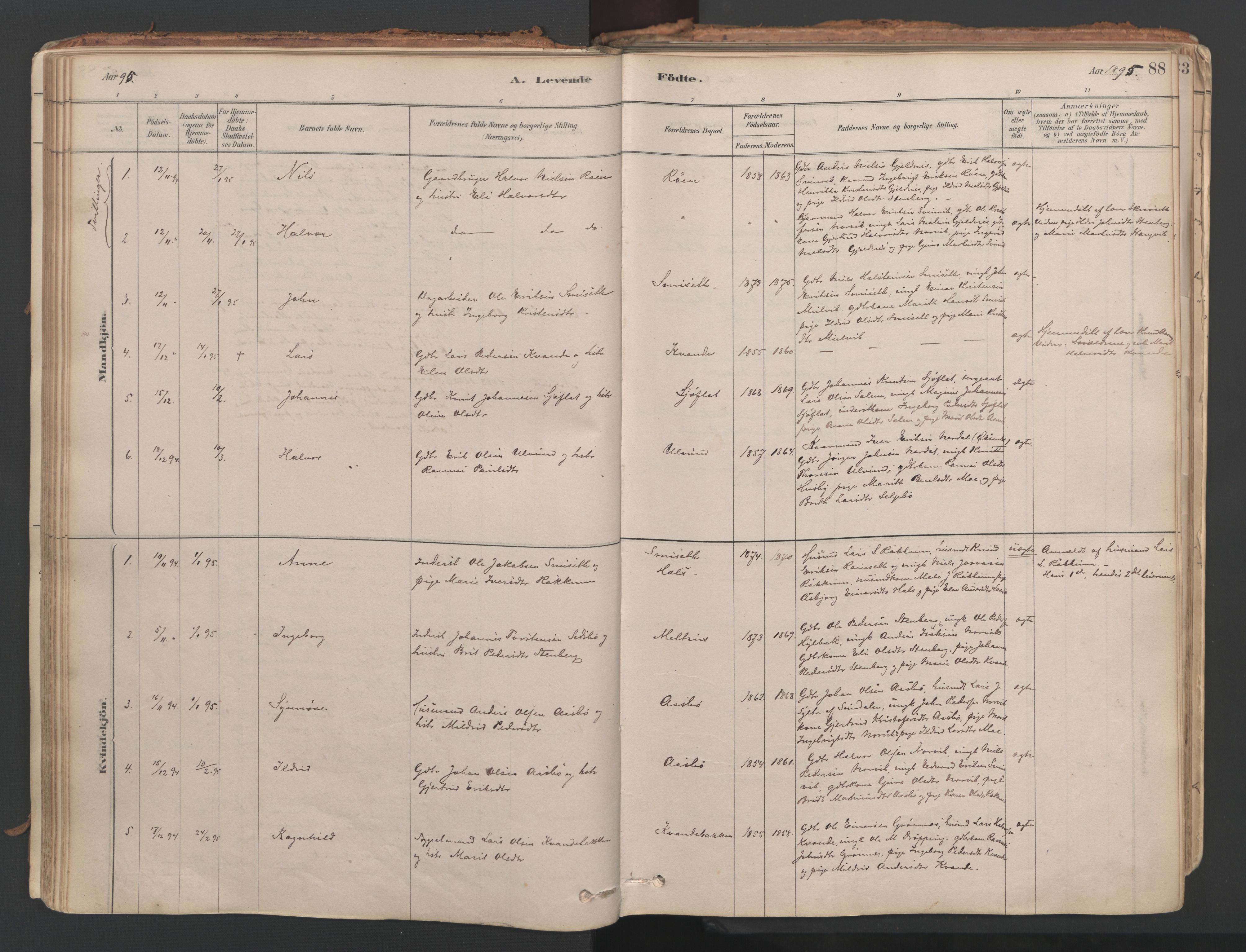 Ministerialprotokoller, klokkerbøker og fødselsregistre - Møre og Romsdal, AV/SAT-A-1454/592/L1029: Ministerialbok nr. 592A07, 1879-1902, s. 88