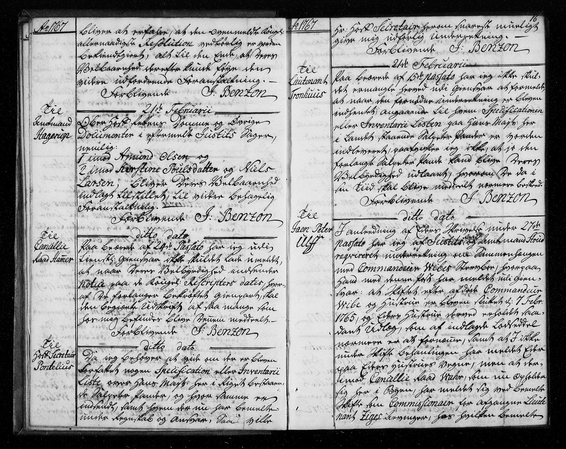 Stattholderembetet 1572-1771, AV/RA-EA-2870/Bf/L0006: Stattholderprotokoll (allmenn kopibok), 1767-1768, s. 15b-16a