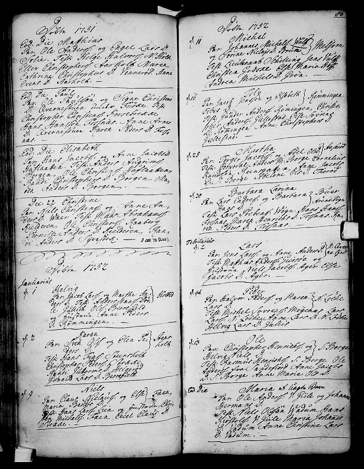Stokke kirkebøker, AV/SAKO-A-320/F/Fa/L0002: Ministerialbok nr. I 2, 1732-1770, s. 86
