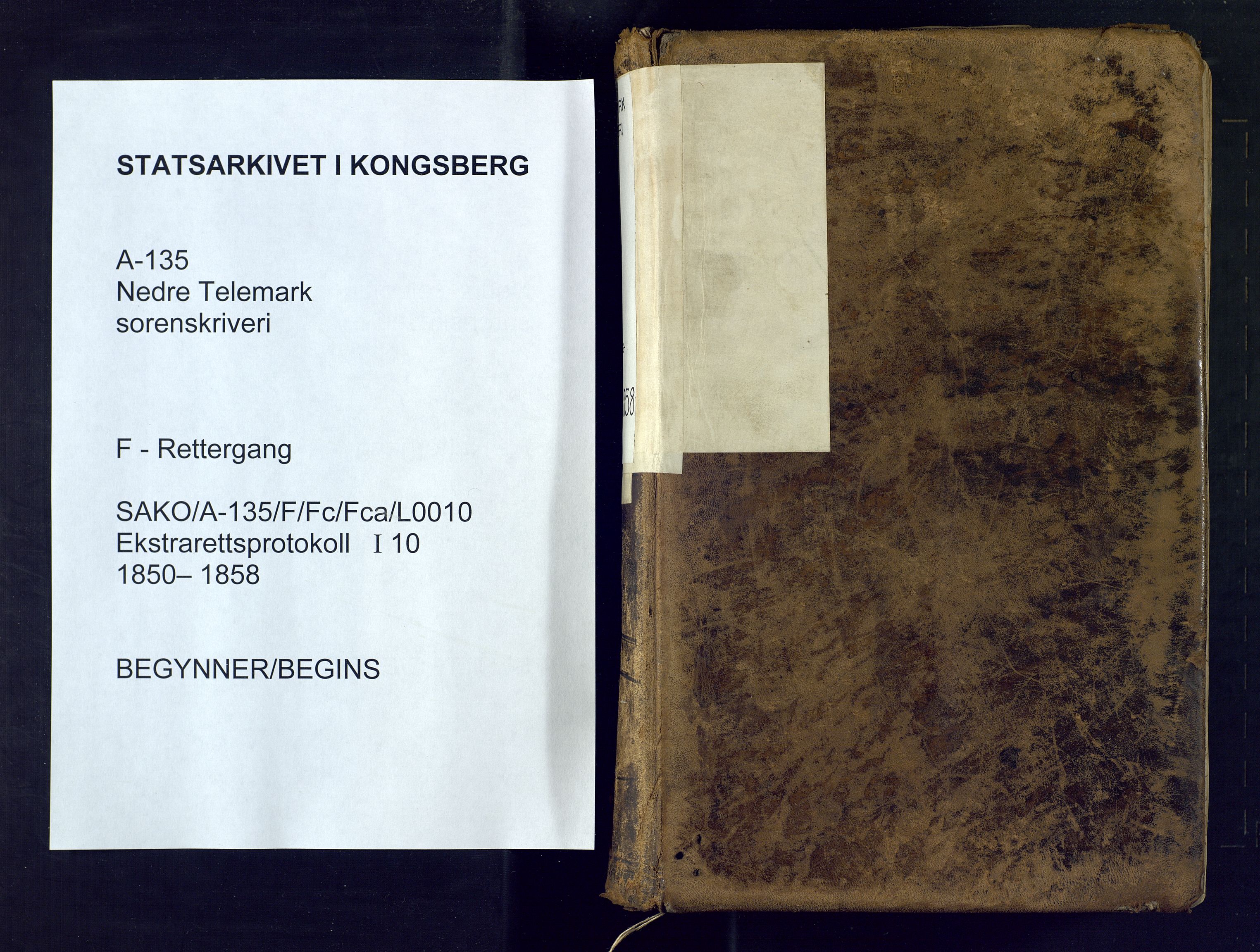 Nedre Telemark sorenskriveri, SAKO/A-135/F/Fc/Fca/L0010: Ekstrarettsprotokoll, 1850-1858