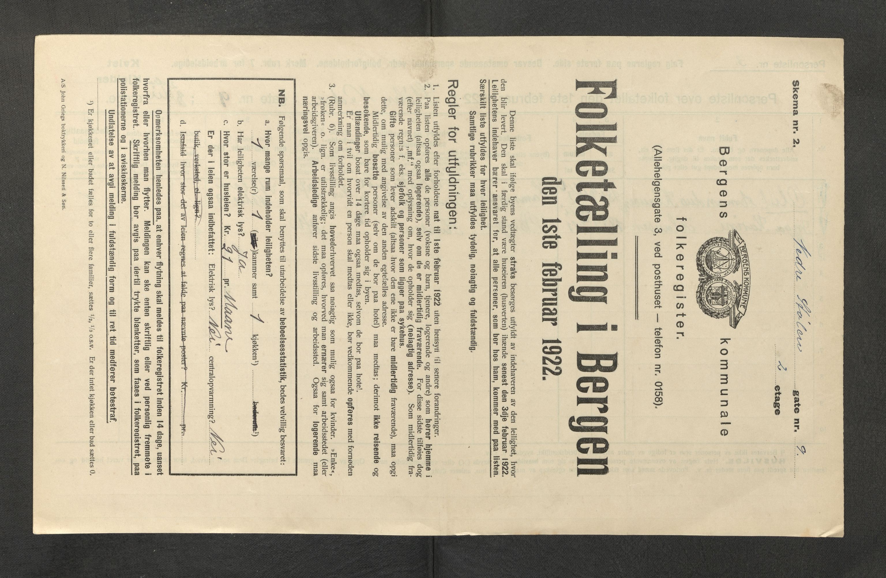 SAB, Kommunal folketelling 1922 for Bergen kjøpstad, 1922, s. 41519