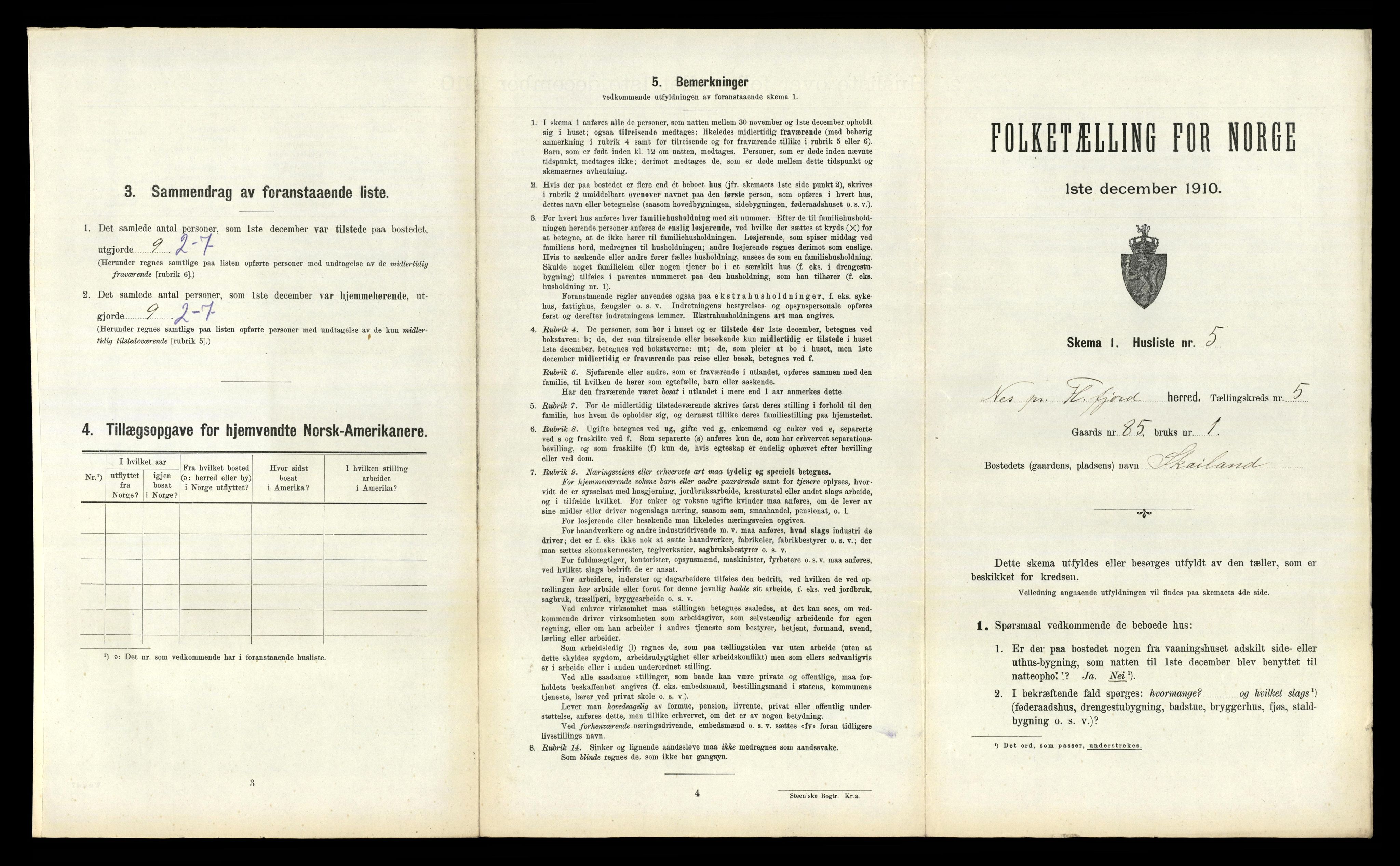 RA, Folketelling 1910 for 1043 Nes herred, 1910, s. 369