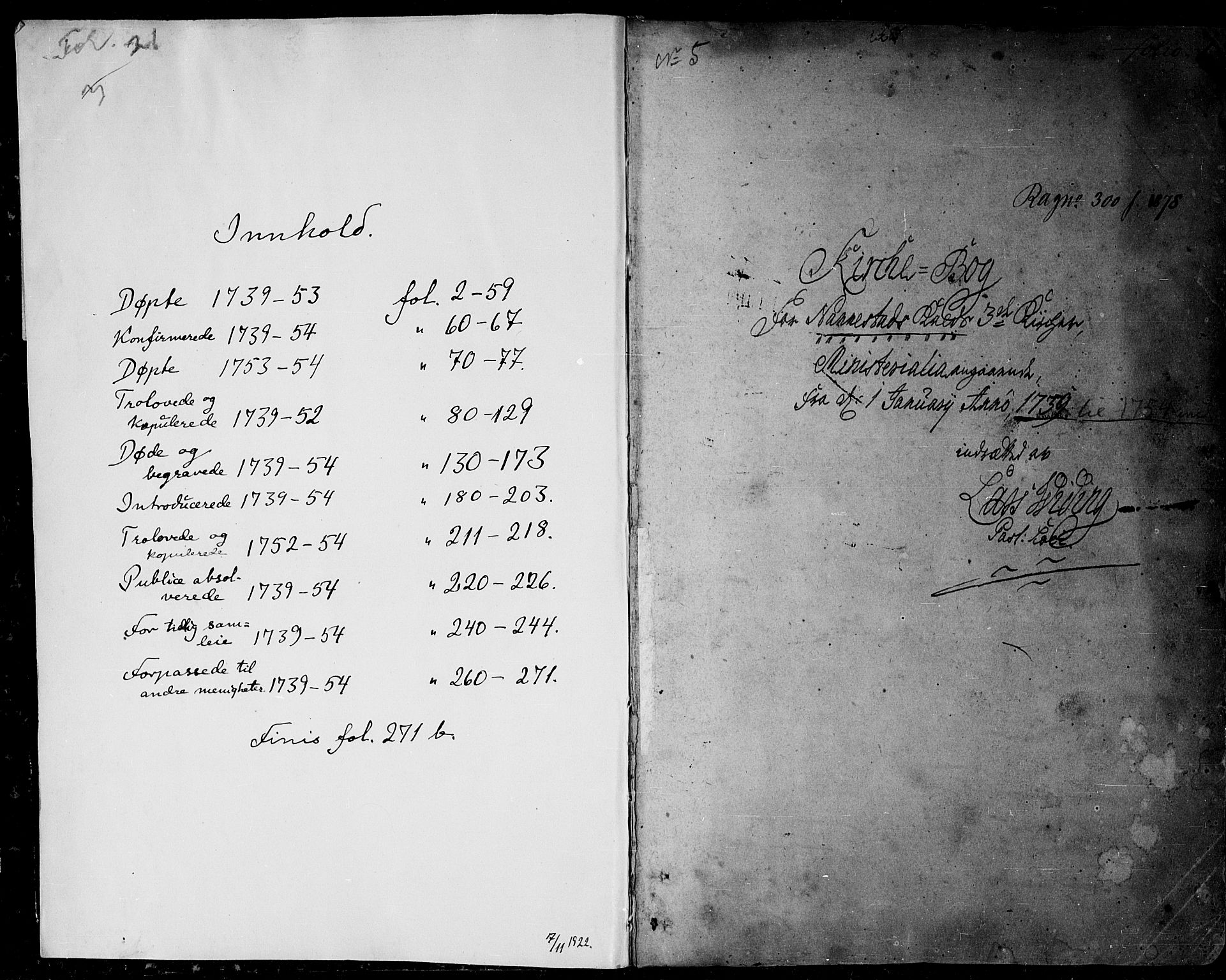 Nannestad prestekontor Kirkebøker, SAO/A-10414a/F/Fa/L0006: Ministerialbok nr. I 6, 1739-1754, s. 1