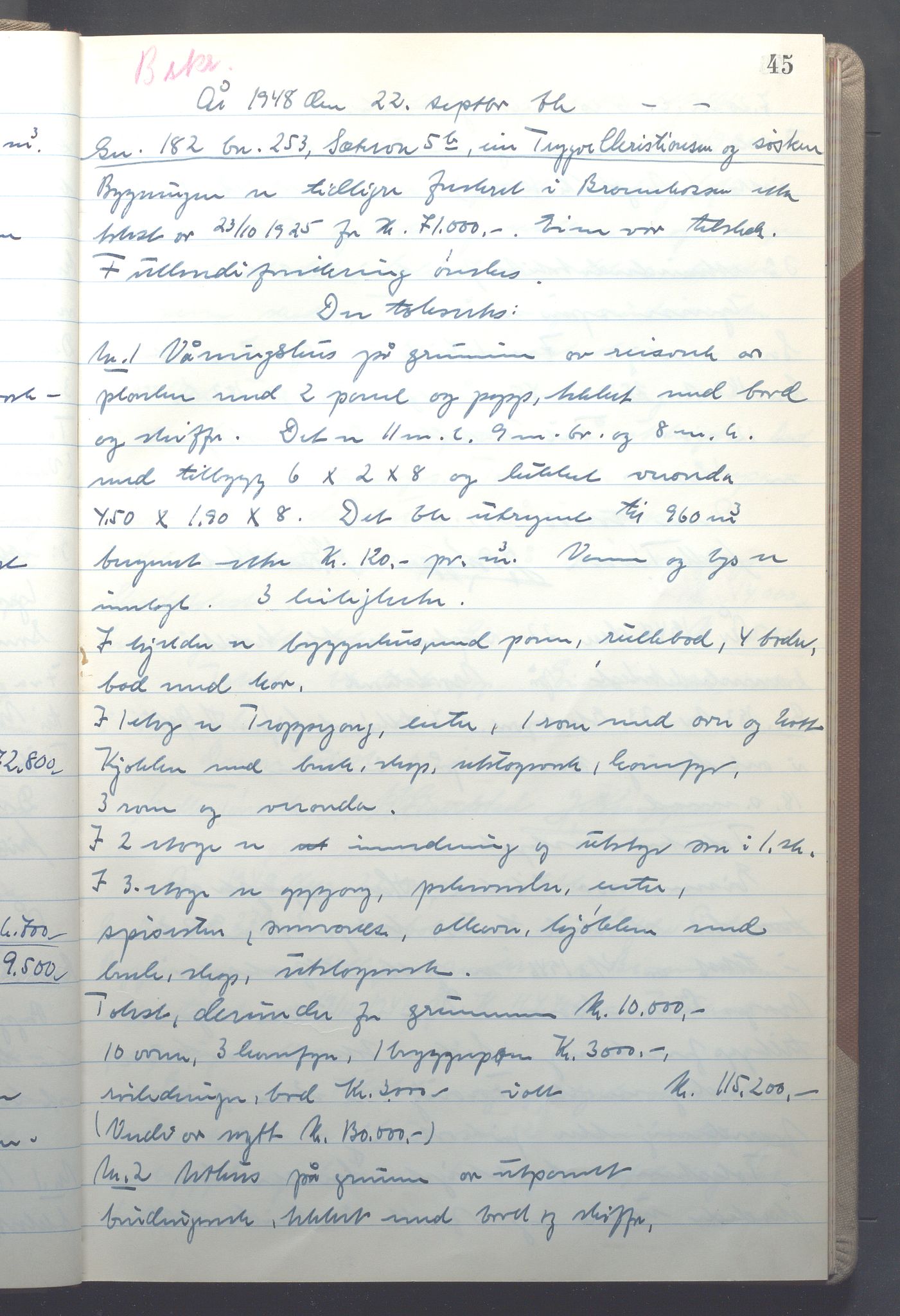 Lensmennene i Aker, OBA/A-10133/F/Fd/L0015: Branntakstprotokoll, 1948, s. 45