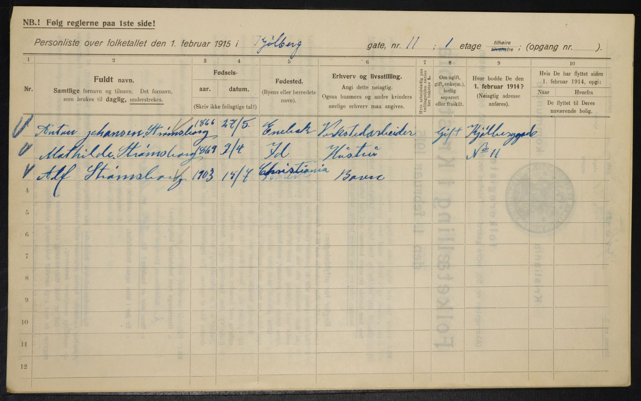 OBA, Kommunal folketelling 1.2.1915 for Kristiania, 1915, s. 51036