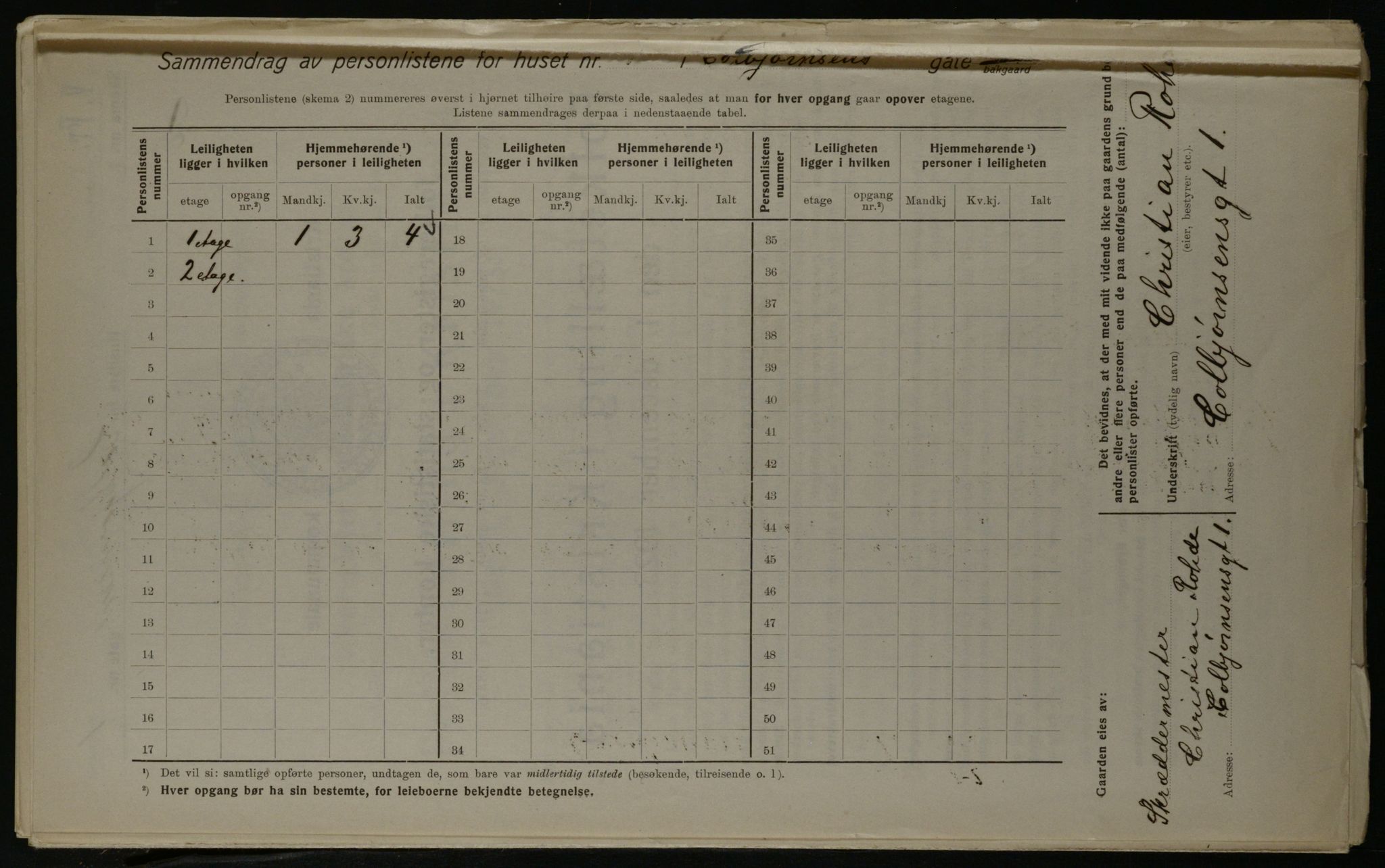 OBA, Kommunal folketelling 1.12.1923 for Kristiania, 1923, s. 14574