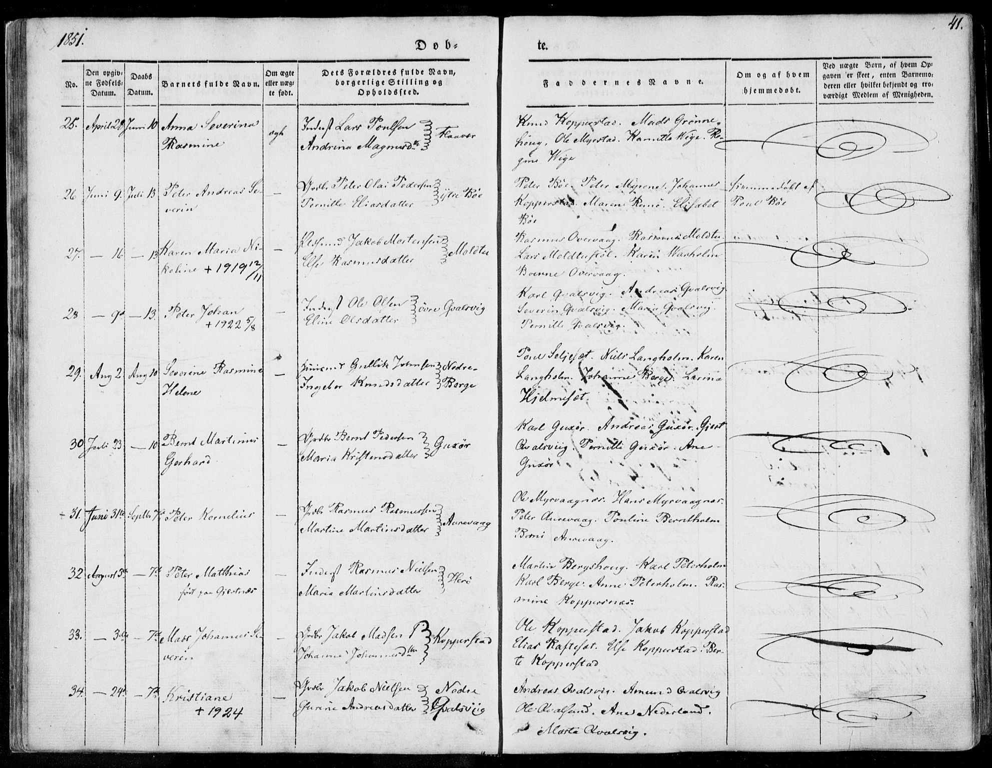 Ministerialprotokoller, klokkerbøker og fødselsregistre - Møre og Romsdal, AV/SAT-A-1454/507/L0070: Ministerialbok nr. 507A05, 1842-1873, s. 41