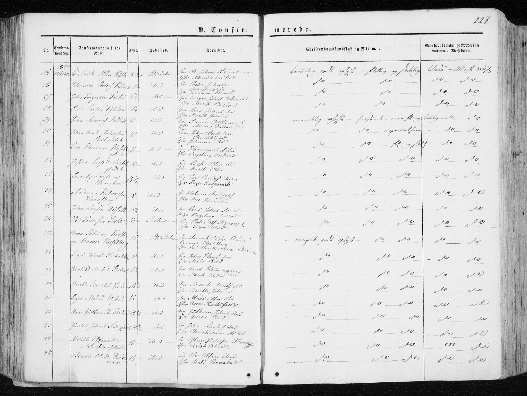 Ministerialprotokoller, klokkerbøker og fødselsregistre - Nord-Trøndelag, AV/SAT-A-1458/709/L0074: Ministerialbok nr. 709A14, 1845-1858, s. 227