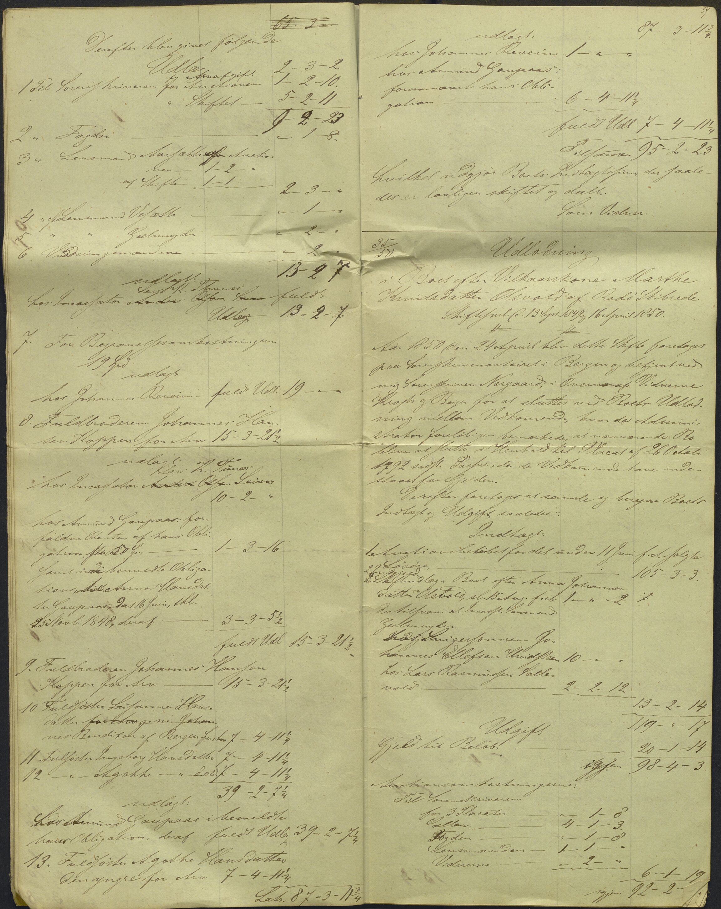 Nordhordland sorenskrivar, AV/SAB-A-2901/1/H/Hd/Hdb/L0001: Konsept til utlodningar, 1850-1852, s. 68
