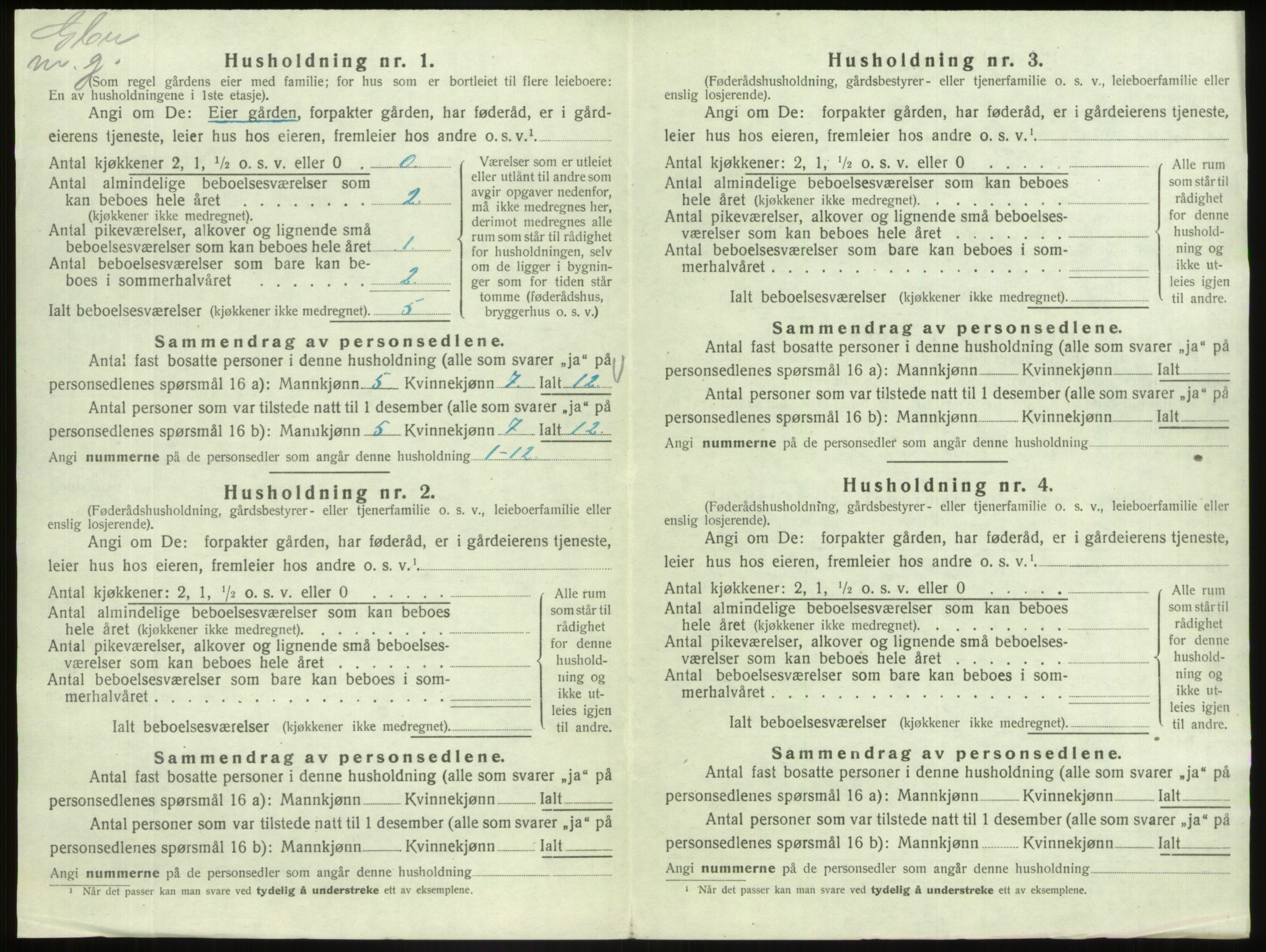 SAB, Folketelling 1920 for 1429 Fjaler herred, 1920, s. 663