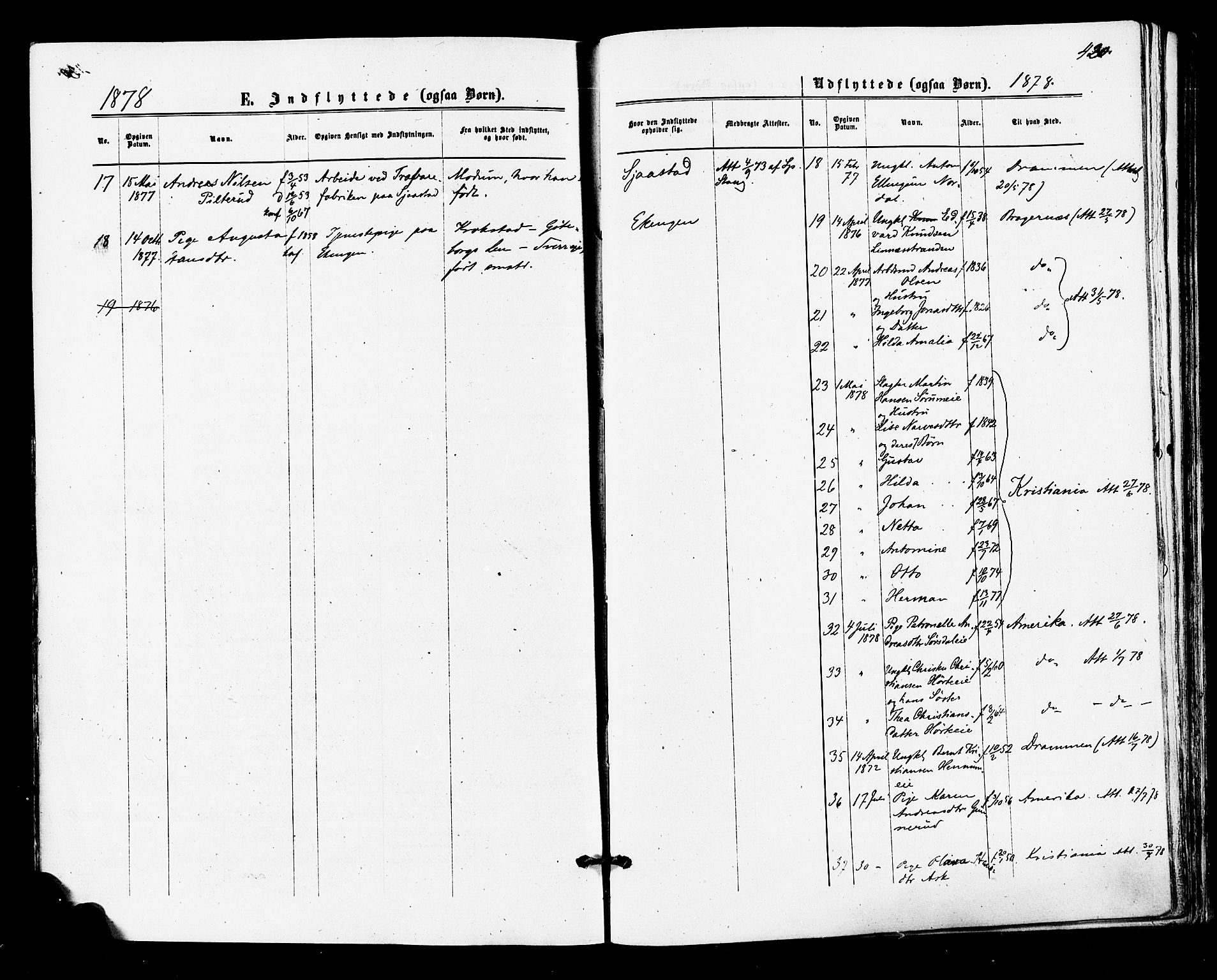 Lier kirkebøker, AV/SAKO-A-230/F/Fa/L0014: Ministerialbok nr. I 14, 1875-1882, s. 420