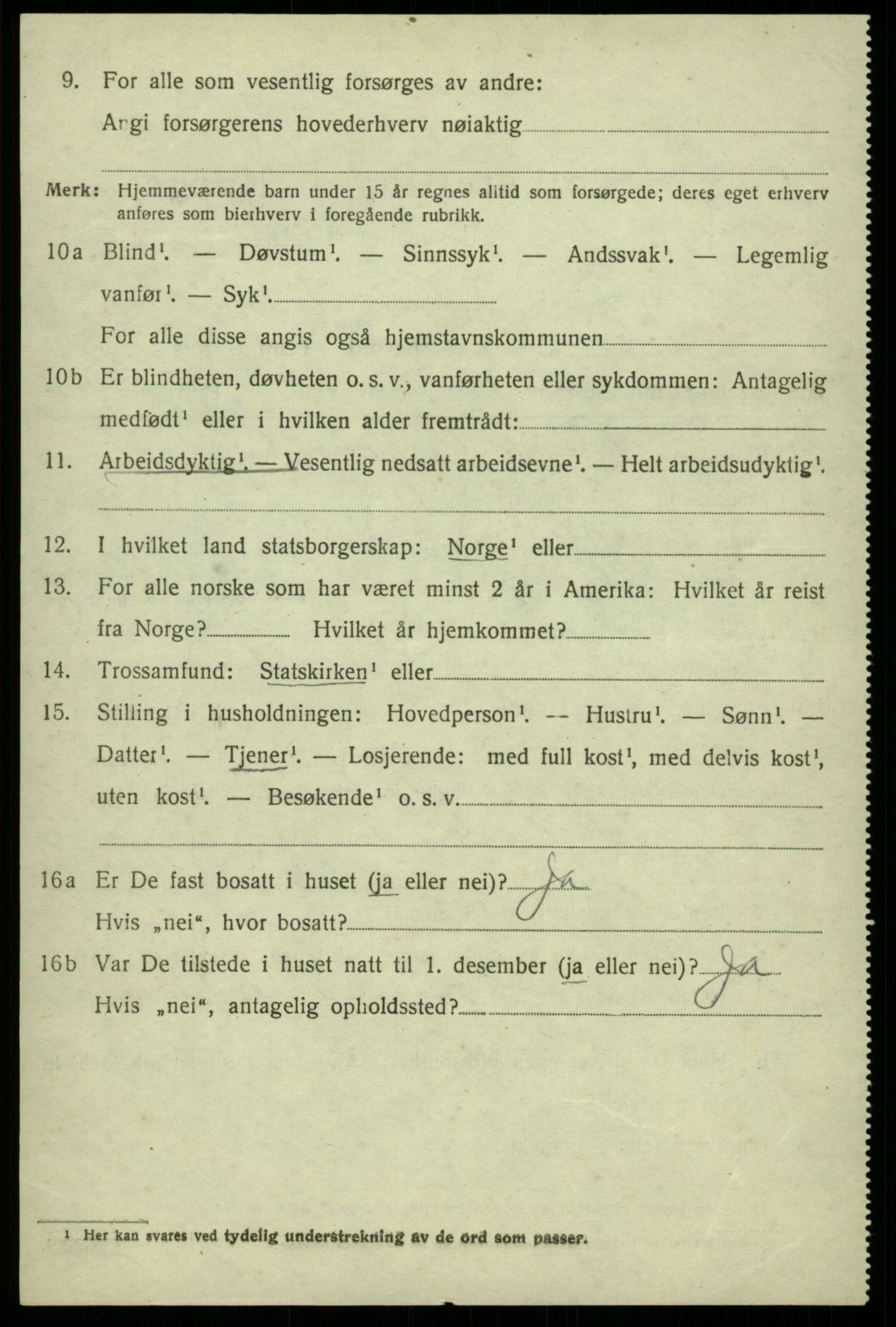 SAB, Folketelling 1920 for 1238 Kvam herred, 1920, s. 1996