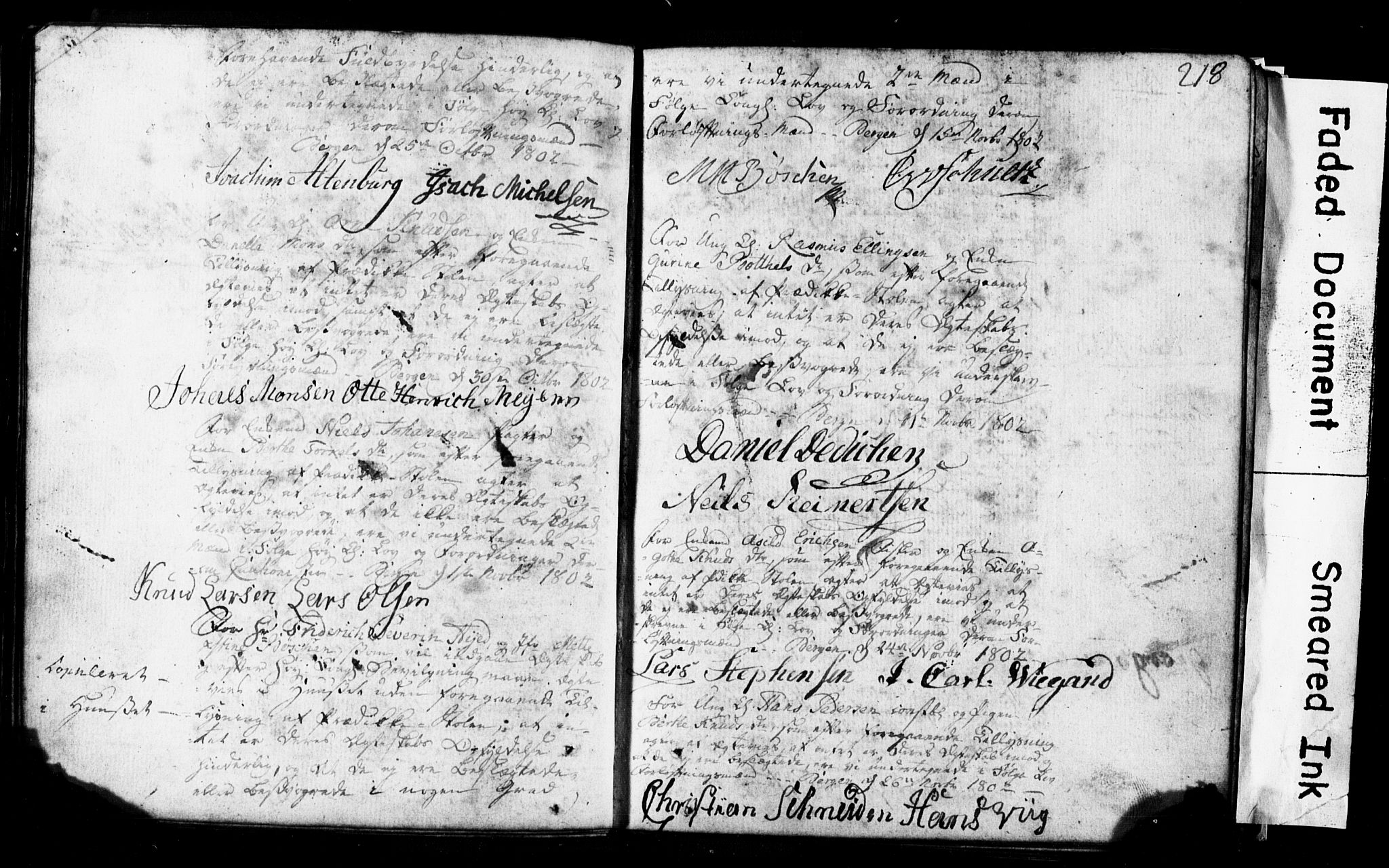 Korskirken sokneprestembete, SAB/A-76101: Forlovererklæringer nr. II.5.1, 1776-1816, s. 218