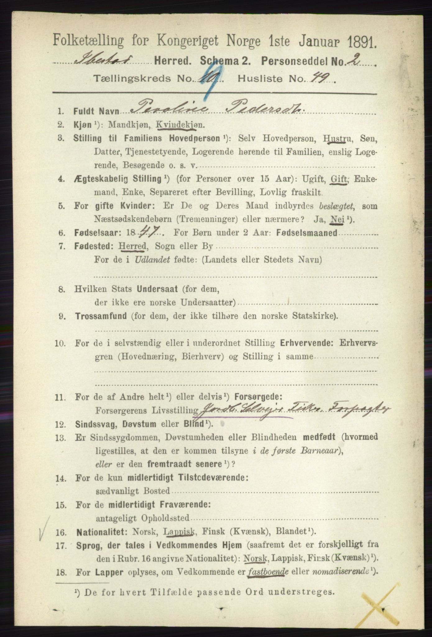 RA, Folketelling 1891 for 1917 Ibestad herred, 1891, s. 6278