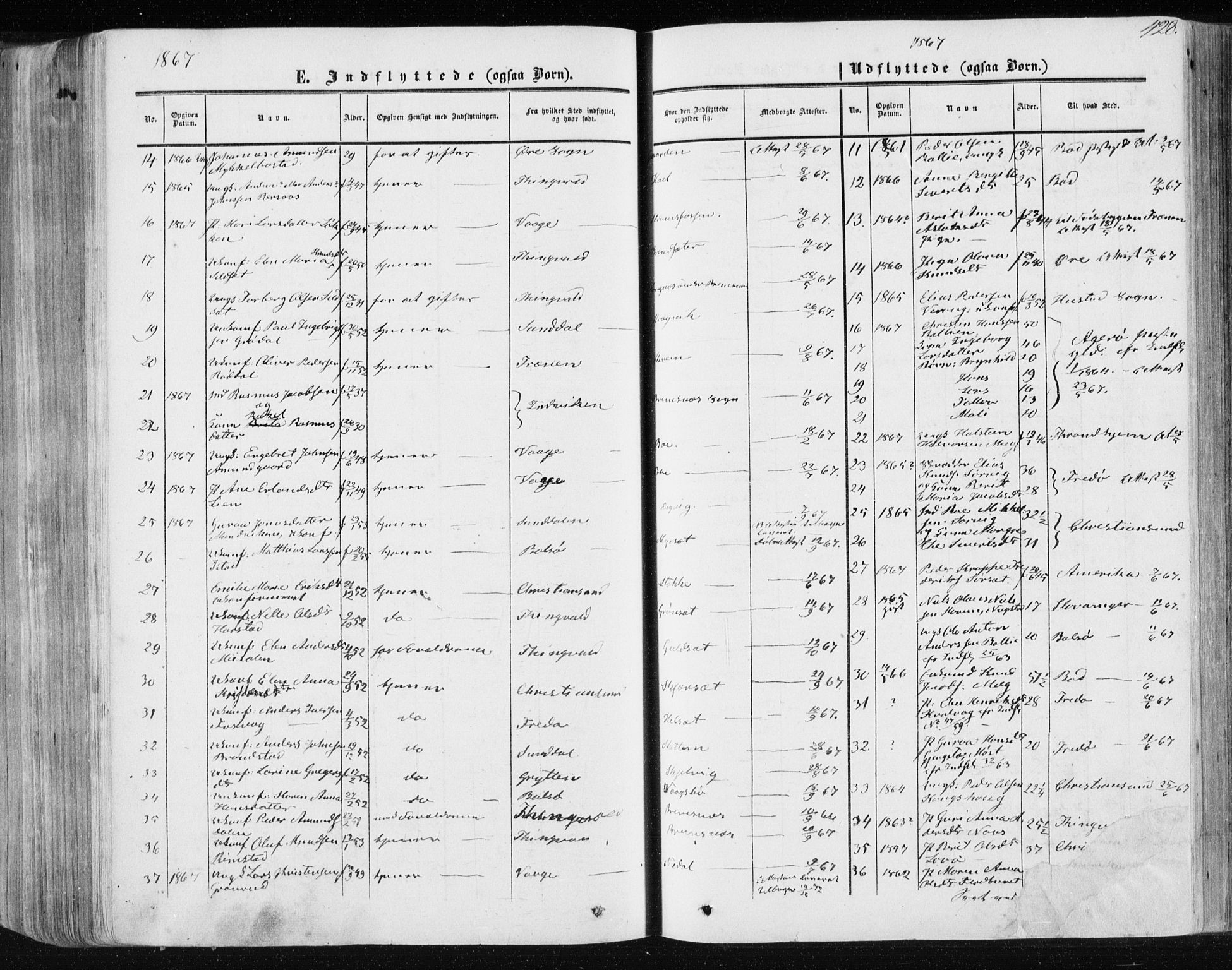 Ministerialprotokoller, klokkerbøker og fødselsregistre - Møre og Romsdal, AV/SAT-A-1454/568/L0804: Ministerialbok nr. 568A11, 1854-1868, s. 428